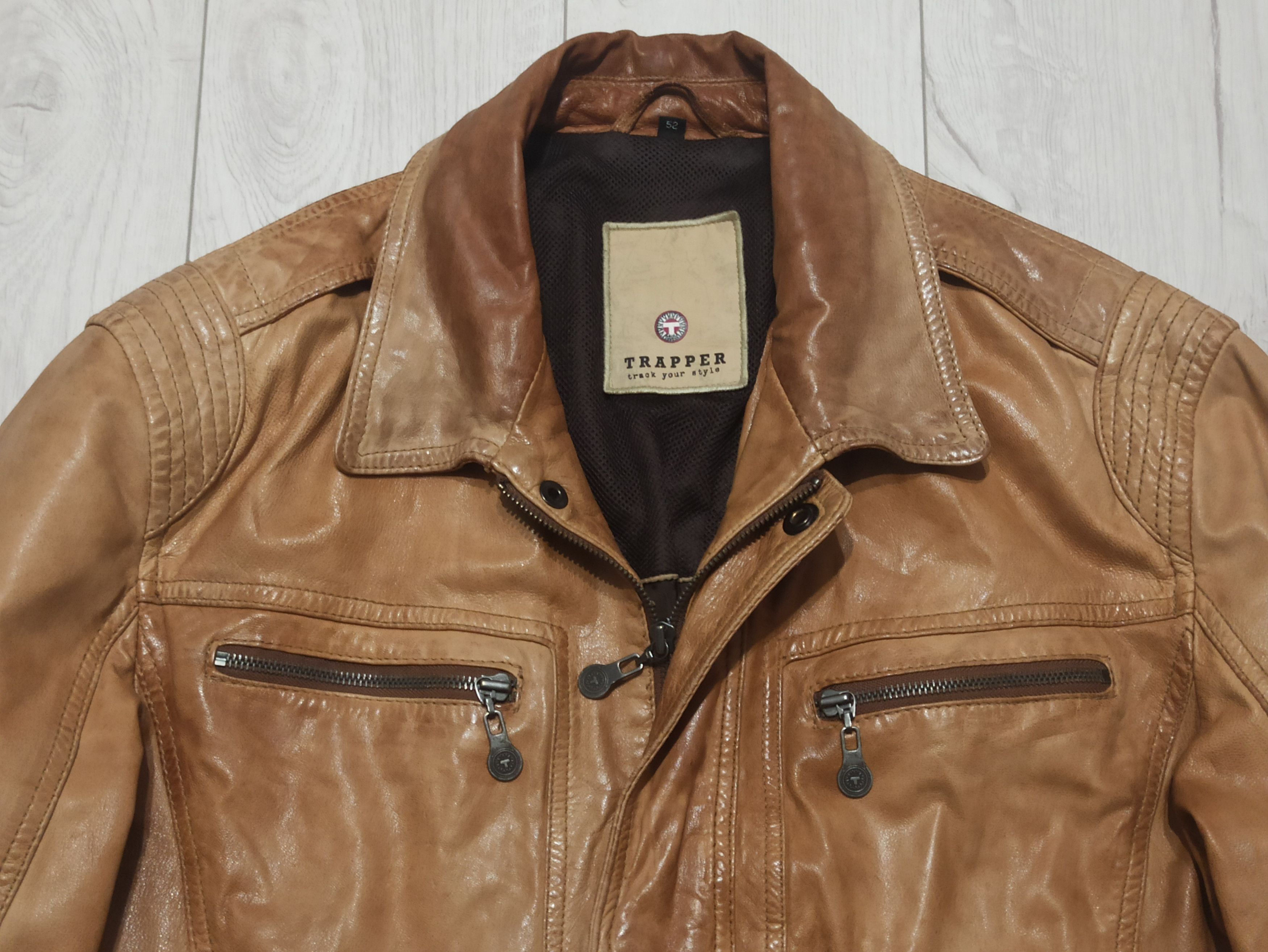 Genuine Leather Trapper Lamb Nappa Leather Track Jacket Size US L / EU 52-54 / 3 - 2 Thumbnail