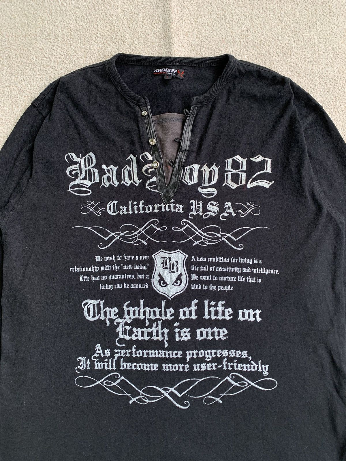 Beauty Beast × If Six Was Nine × Japanese Brand Bad Boy Double Layer Poem Long Sleeve punk style Size US L / EU 52-54 / 3 - 2 Thumbnail
