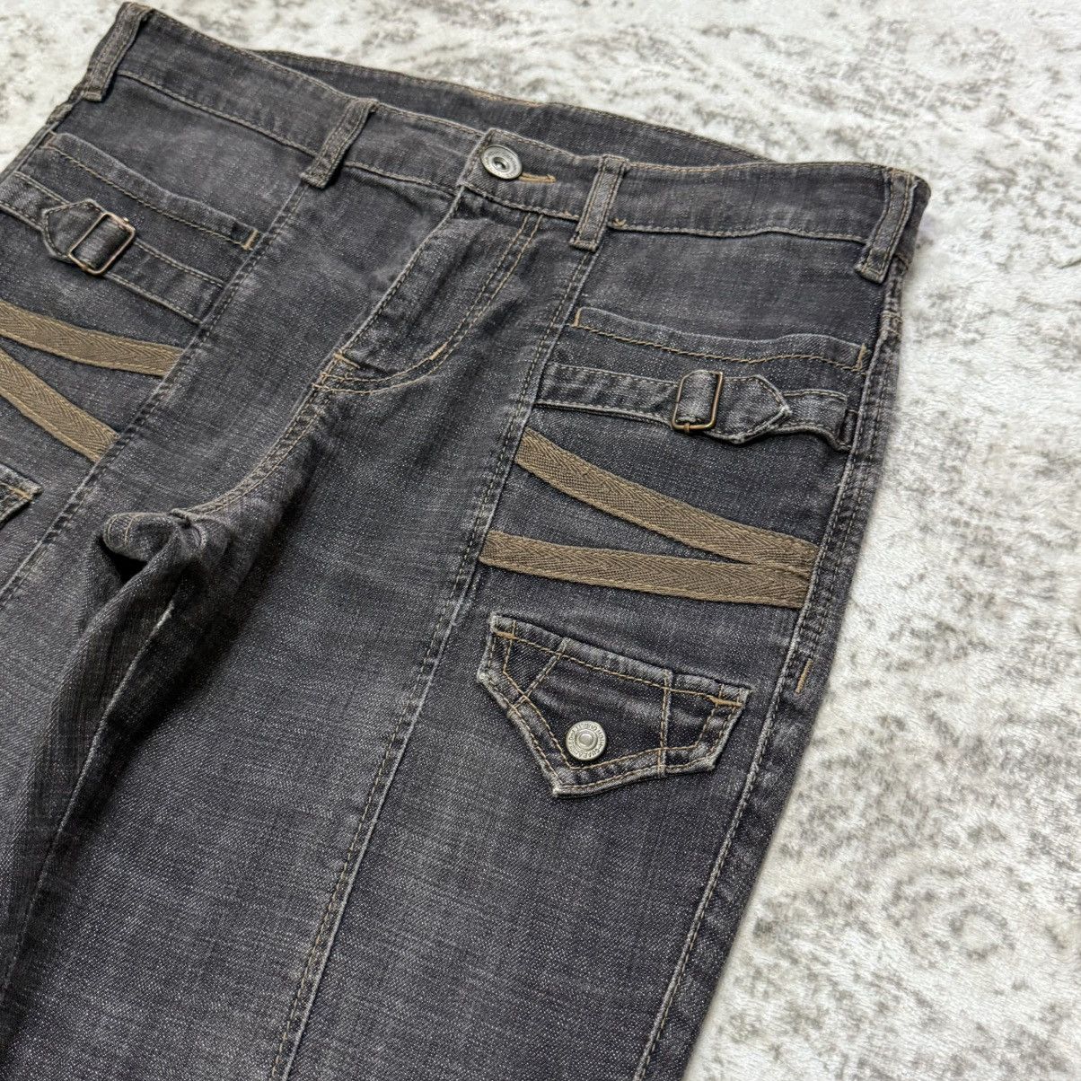 Japanese Brand Japanese Brand Paneled Flare Bootcut Jeans Size 31" - 5 Thumbnail