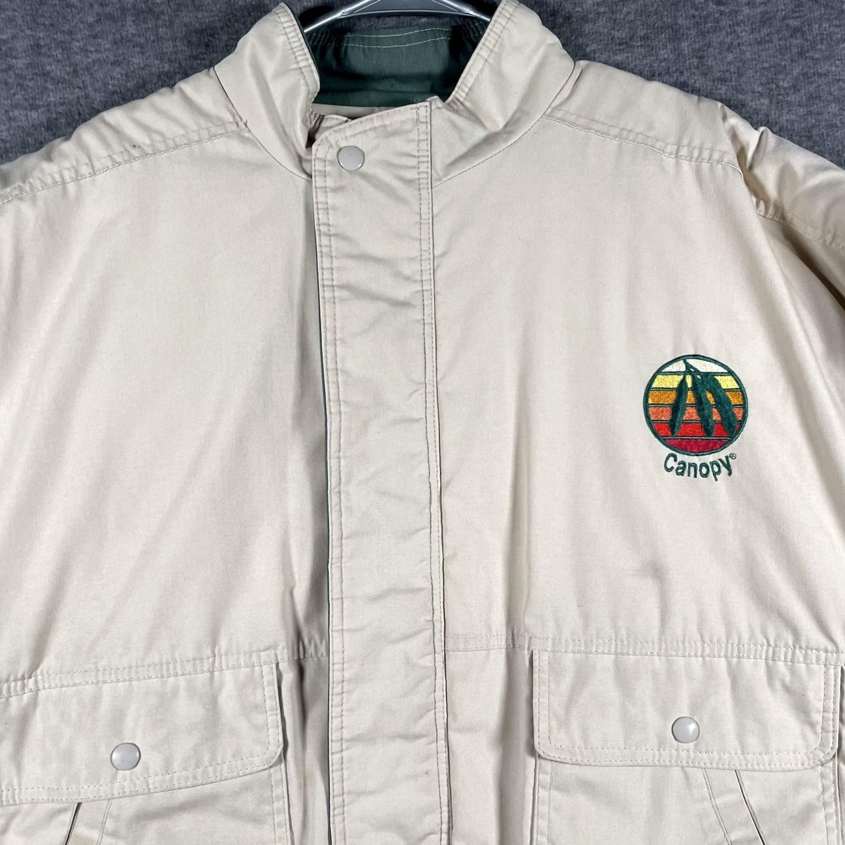 Vintage VINTAGE K-Products Canopy Jacket Mens XL Beige Insulated Bomber Jacket USA 90s Mens XL Beige Bomber Jacket Size US XL / EU 56 / 4 - 3 Thumbnail