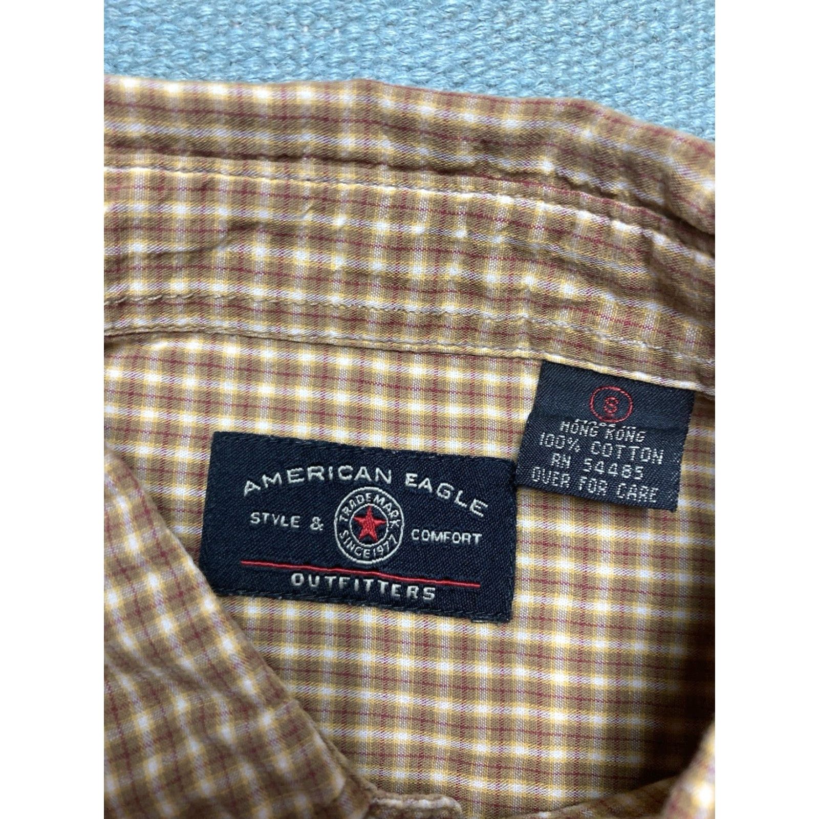 American Eagle Outfitters VINTAGE American Eagle Outfitters Button-Up Shirt Plaid Lightweight Cotton Long Sleeve Small Mens Shirt Size US S / EU 44-46 / 1 - 3 Thumbnail