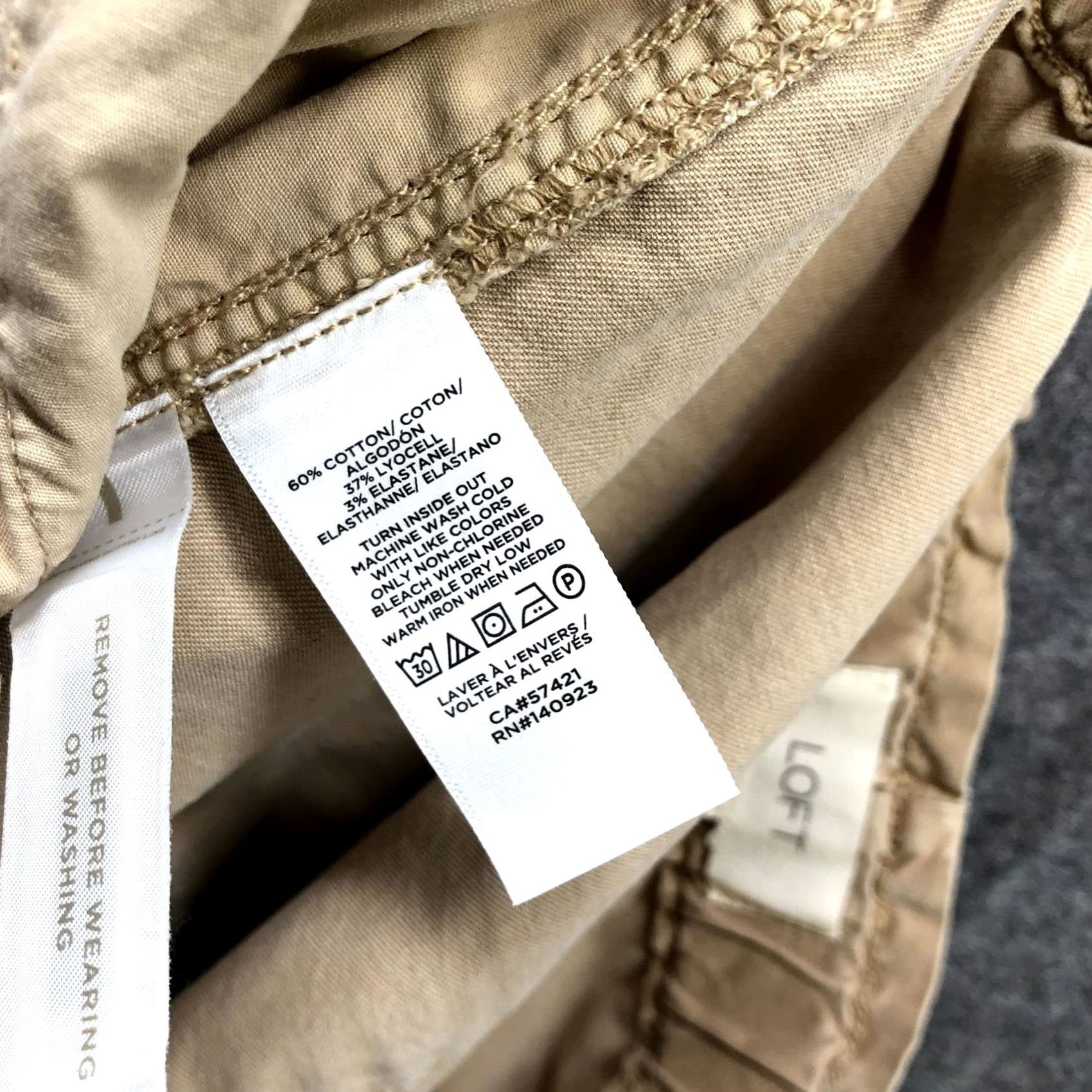 Loft Loft Chino Shorts Womens L Beige High Rise Relaxed Size 36" / US 14 / IT 50 - 8 Thumbnail
