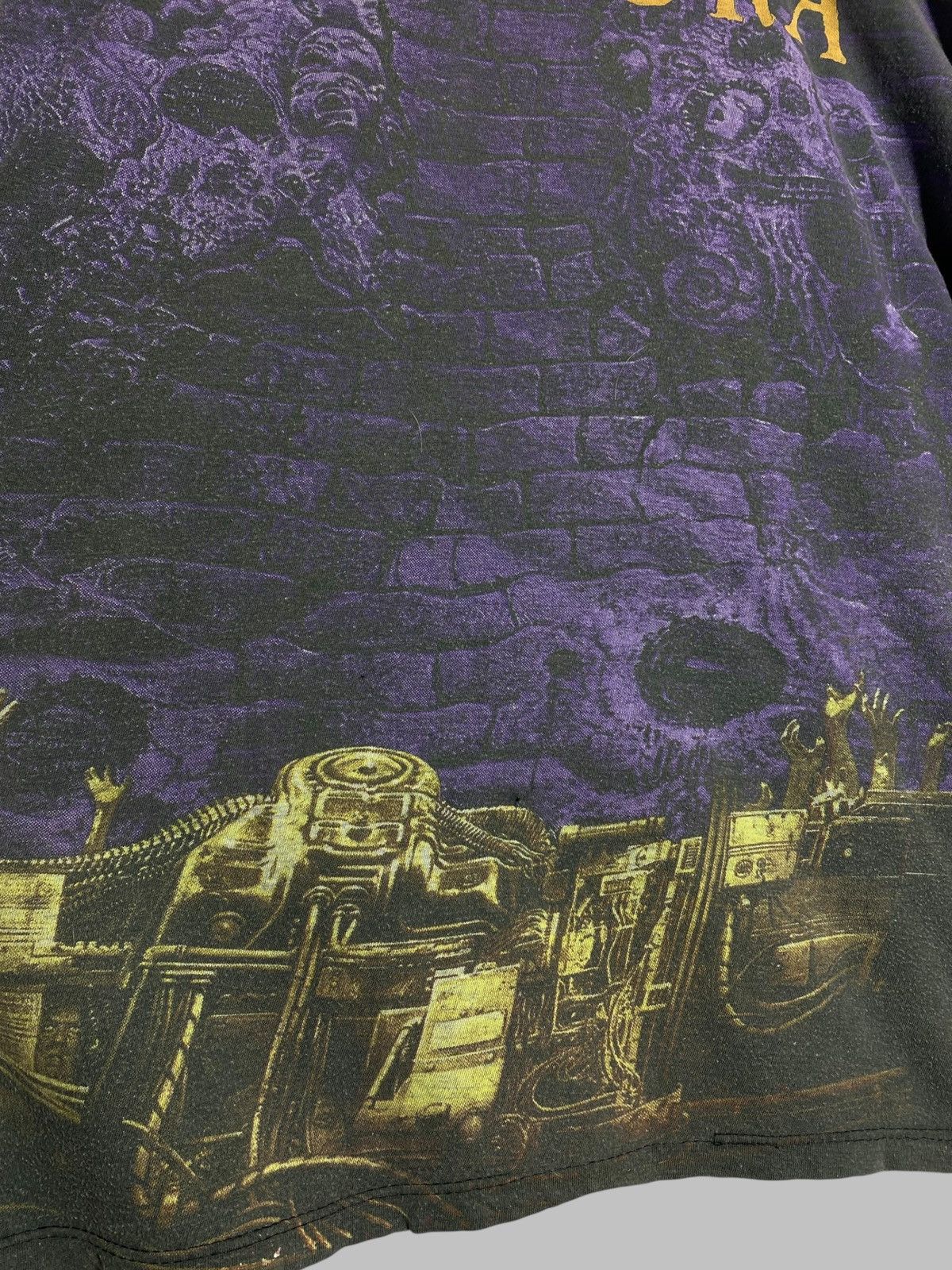 Band Tees Vintage 90s Sepultura All Over Print Blue Grape Tag T-shirt Size US XL / EU 56 / 4 - 18 Thumbnail