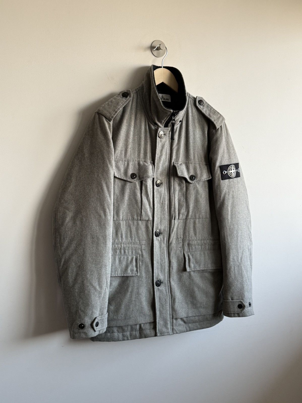 Stone Island Stone Island Grey Ice Jacket Wool Blend Men’s Medium Size Size US M / EU 48-50 / 2 - 10 Thumbnail