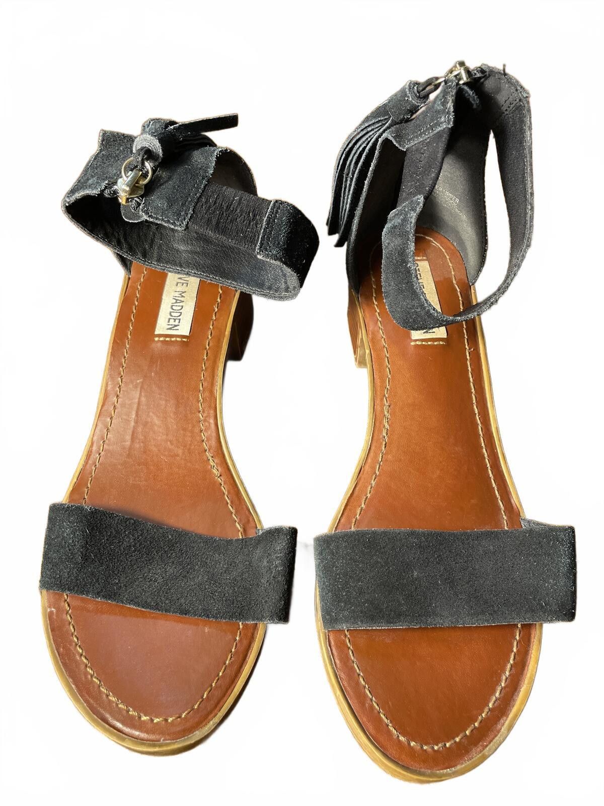 Steve Madden Steve Madden Leather Women's 8.5 Suede Sandals Fringe Boho Size US 8.5 / IT 38.5 - 8 Thumbnail