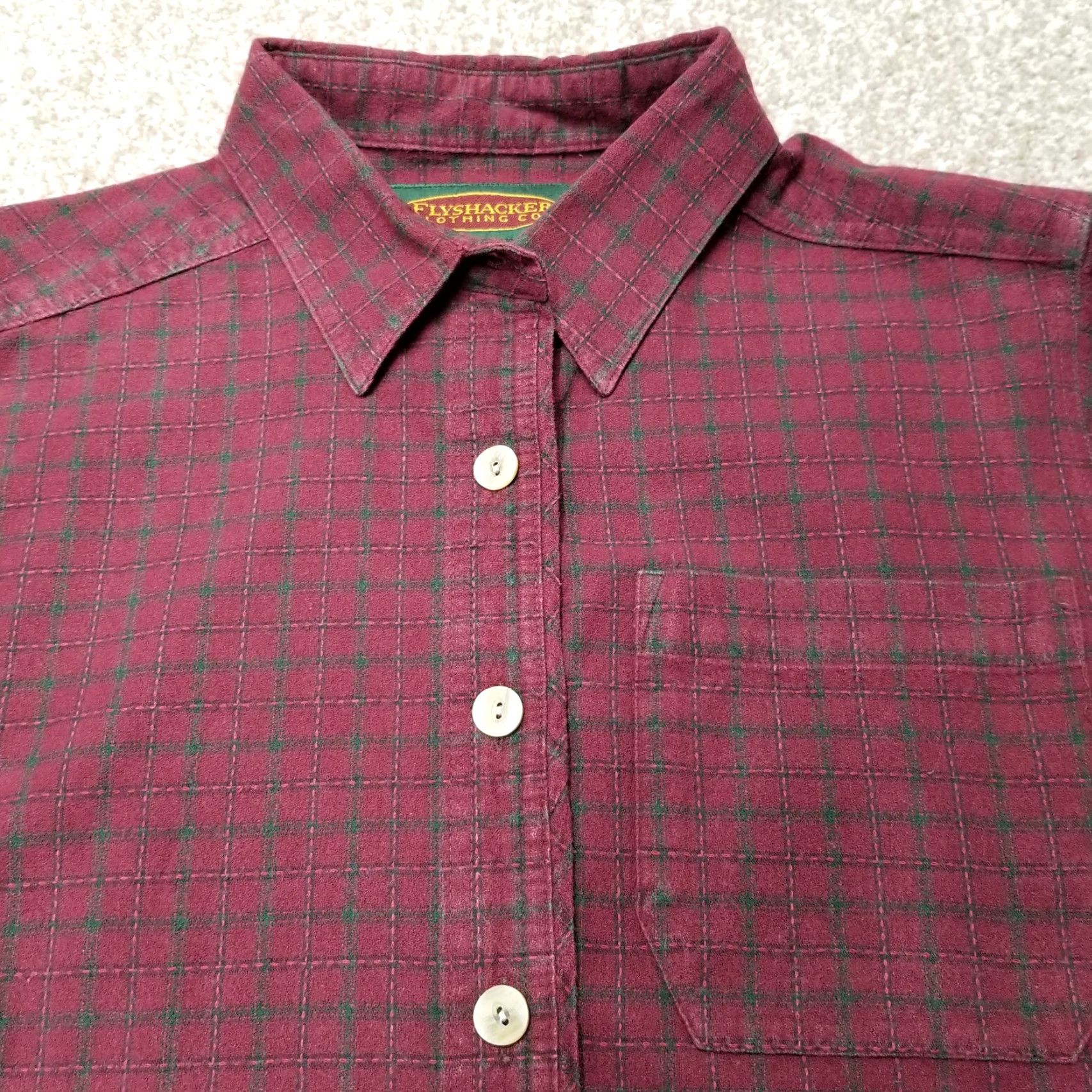 Vintage VINTAGE Flyshackers Clothing Co. Shirt Womens Large Burgundy Plaid Button Long Sleeve Size L / US 10 / IT 46 - 6 Thumbnail