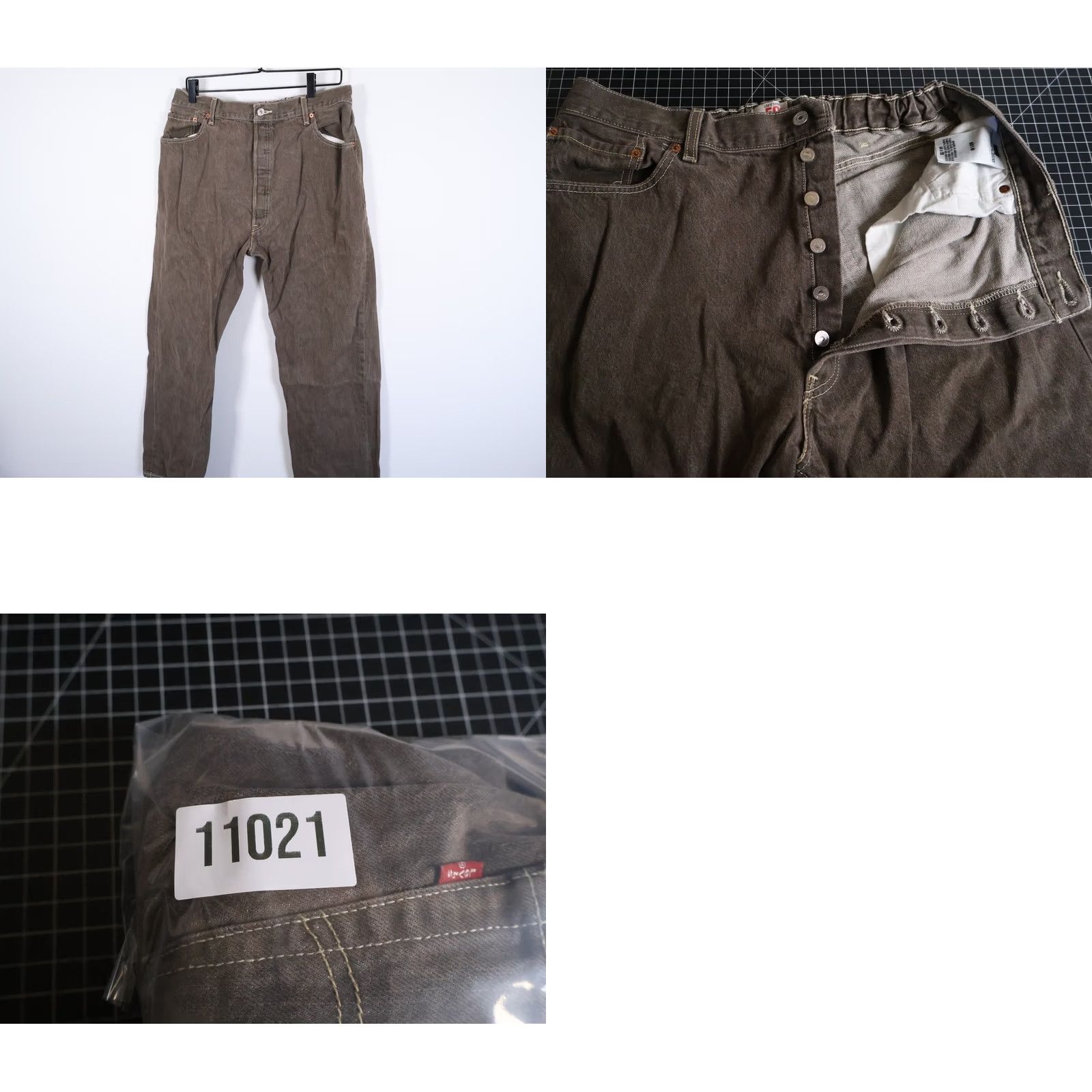Levi's Levi's 501 Jeans Men's 32 x 29 Brown Button Fly Elastic Waist Straight 90s Vintage Gift 44/32 Size US 32 / EU 48 - 10 Thumbnail