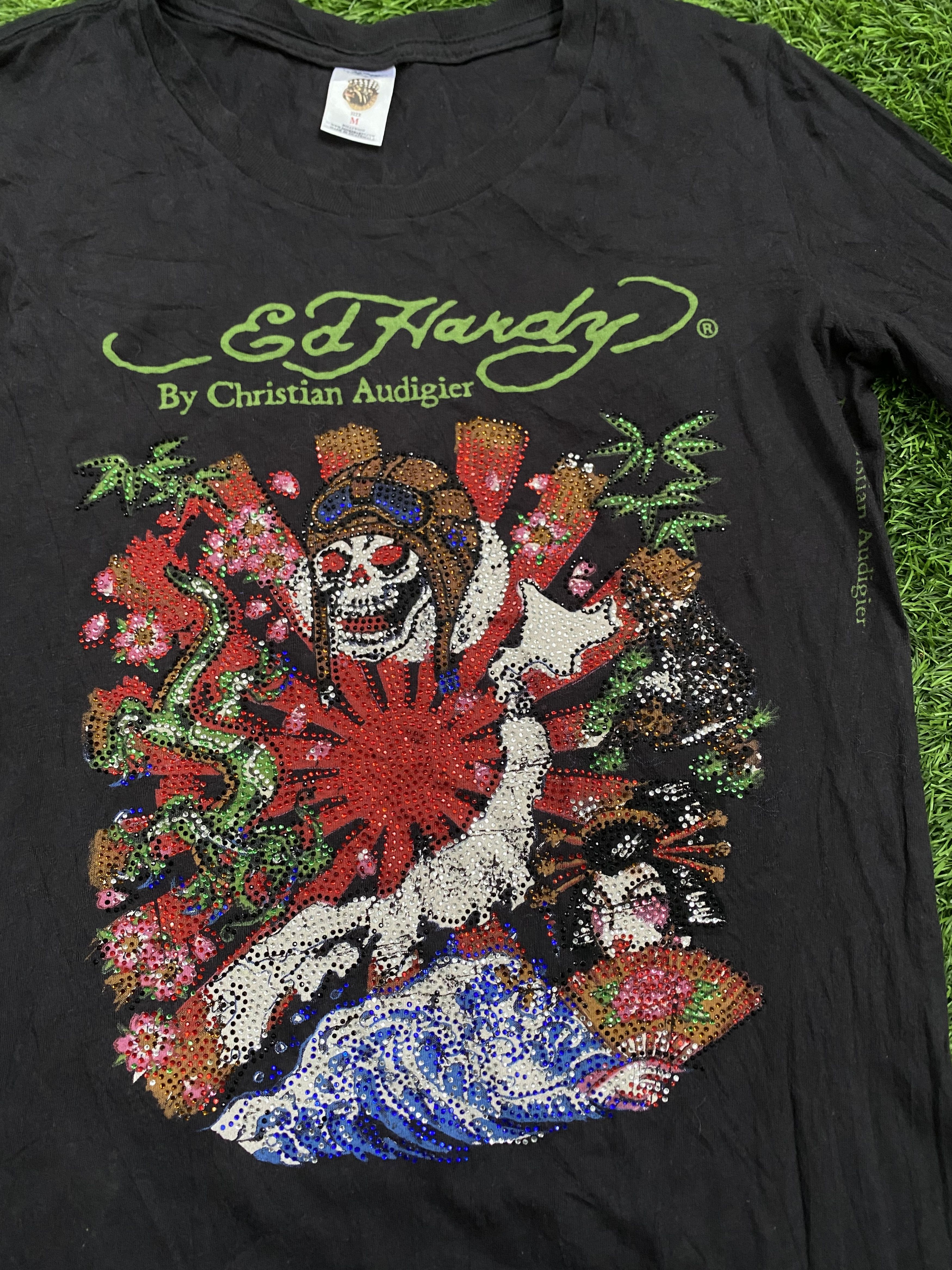 Christian Audigier × Ed Hardy × Seditionaries Ed Hardy By Christian Audiger Rhinestone Geisha Mini Dress Size M / US 6-8 / IT 42-44 - 3 Thumbnail