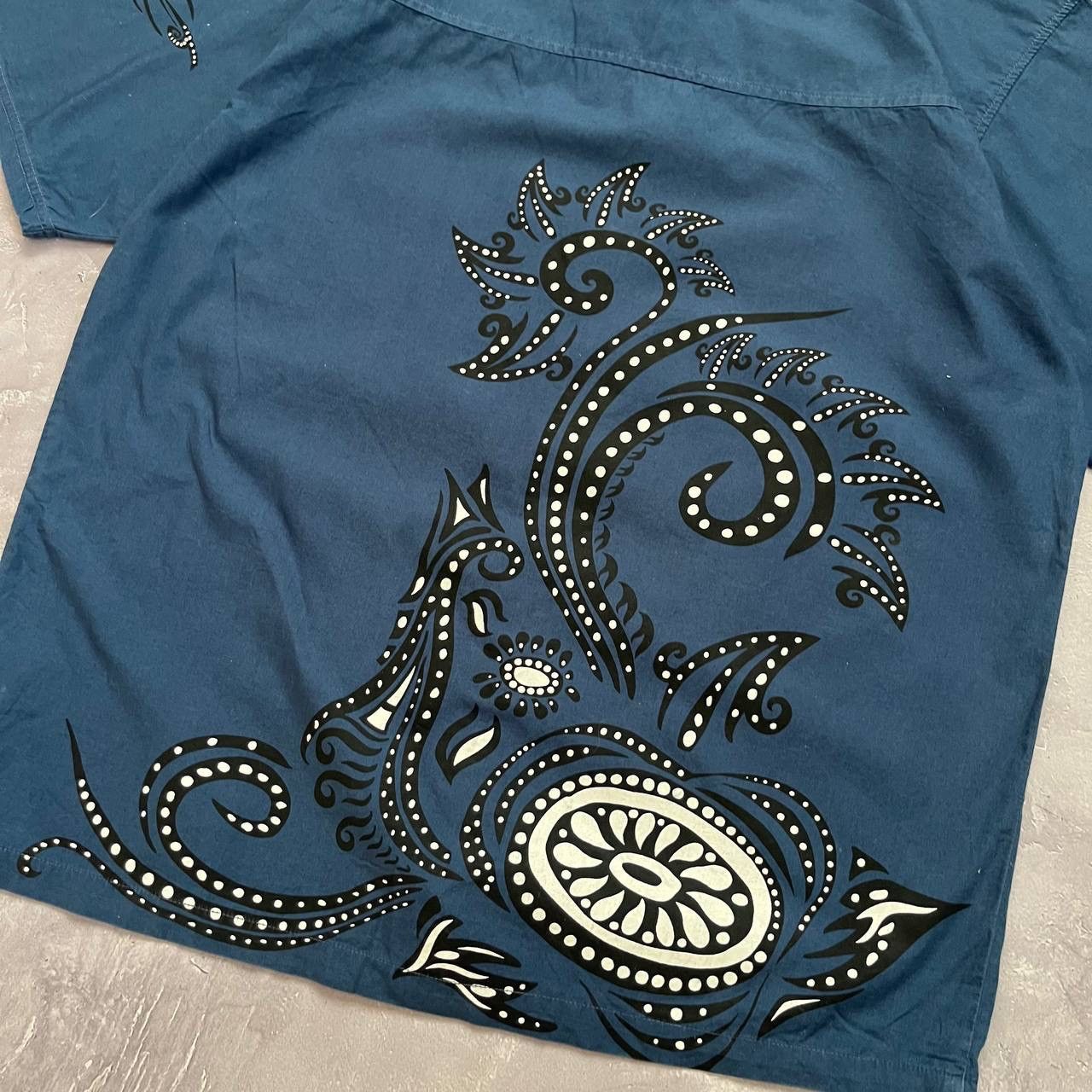 Quiksilver Quiksilver Blue Graphic Print Button-Up Shirt Short Sleeve Size US M / EU 48-50 / 2 - 13 Thumbnail