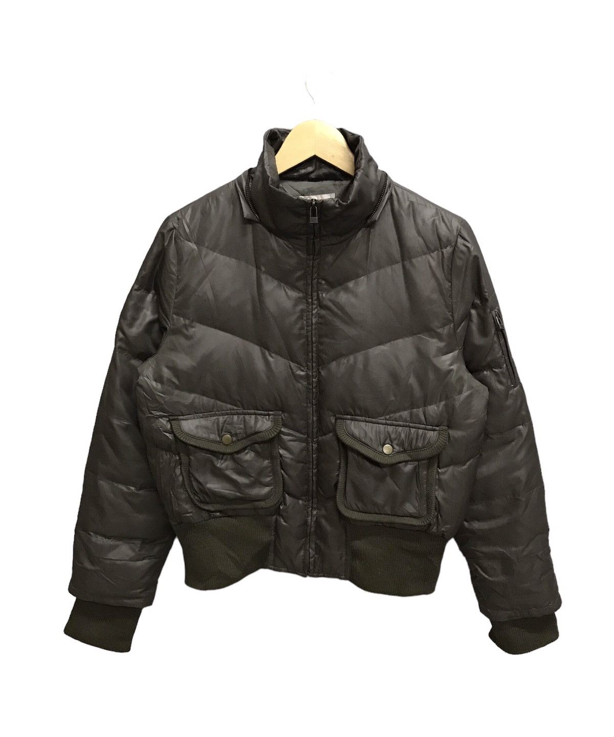 image of Elle Planete Double Pocket Bomber Jacket in Green, Men's (Size Small)