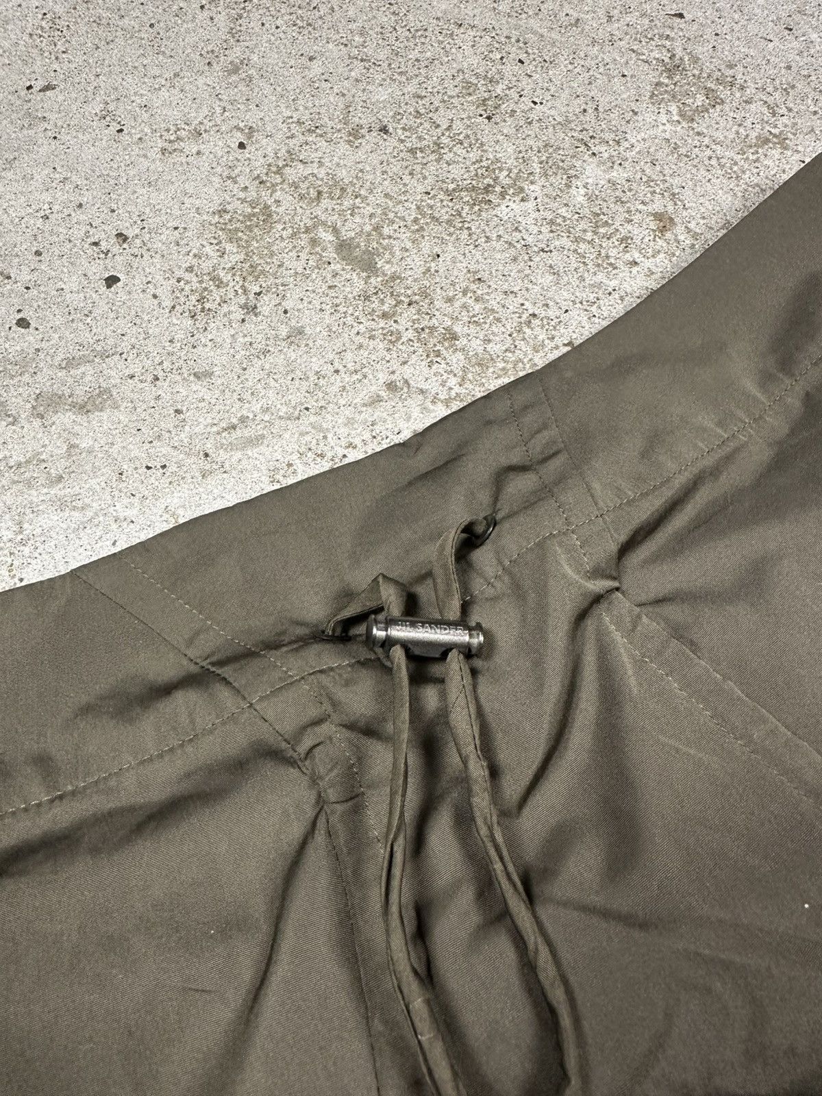 Jil Sander Vintage 2000s Jil Sander Green Khaki Drawstring Skirt Size 25" / US 0 / IT 36 - 14 Thumbnail