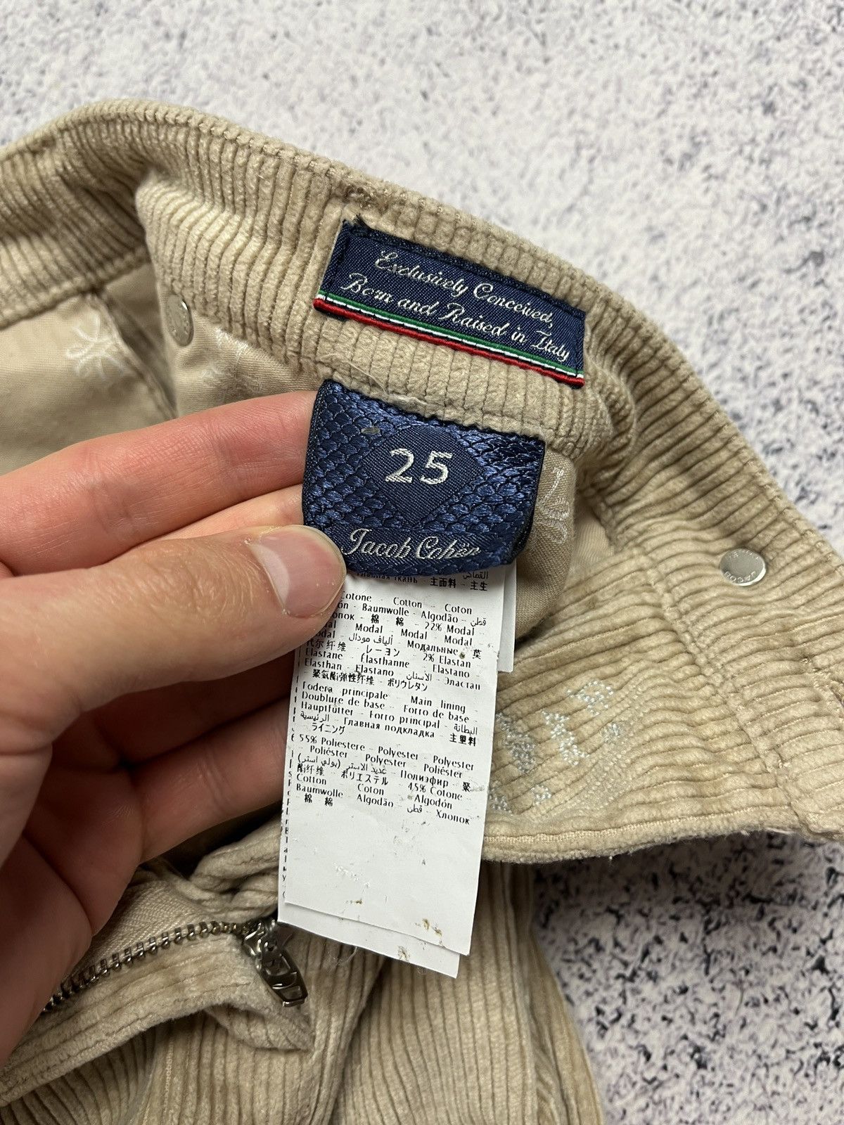Designer × Jacob Cohen Jacob Cohen Women’s Corduroy Beige Luxury Hand Made Pants Size 25" / US 0 / IT 36 - 14 Thumbnail