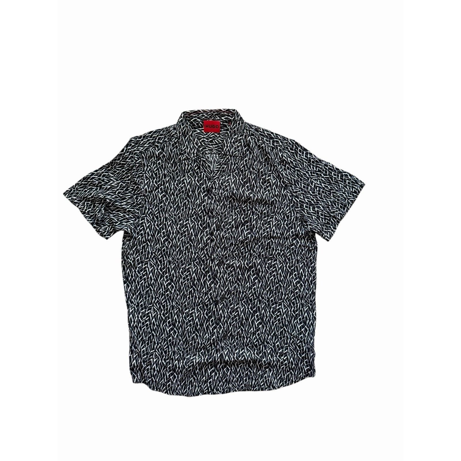 Hugo Boss Hugo Boss Men Straight Fit Button Shirt Black $175 Size S Size US S / EU 44-46 / 1 - 1 Thumbnail
