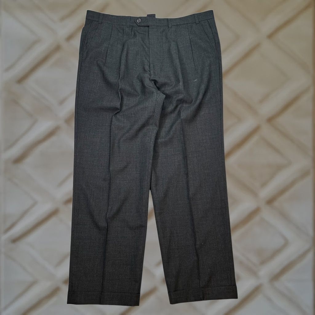 Ralph Lauren Lauren Ralph Lauren Mens Dress Pants Gray Wool Pleated 36x32 Super 100s Size US 36 / EU 52 - 1 Thumbnail