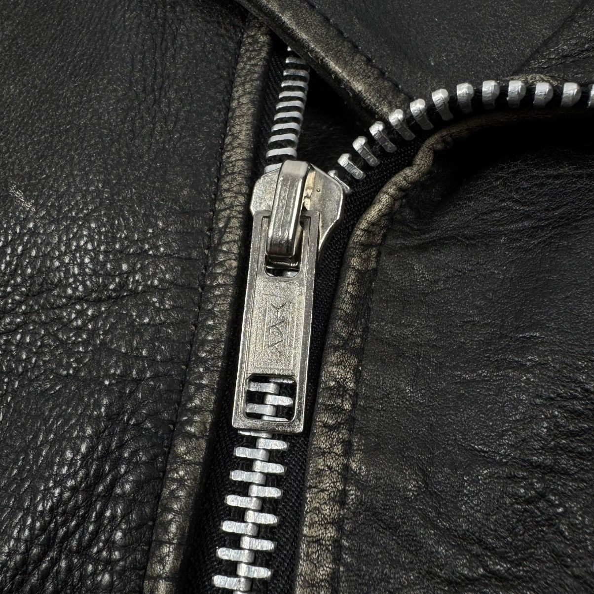 Vintage Vintage 90s Faded Distressed Genuine Leather Biker Jacket Size US M / EU 48-50 / 2 - 10 Thumbnail