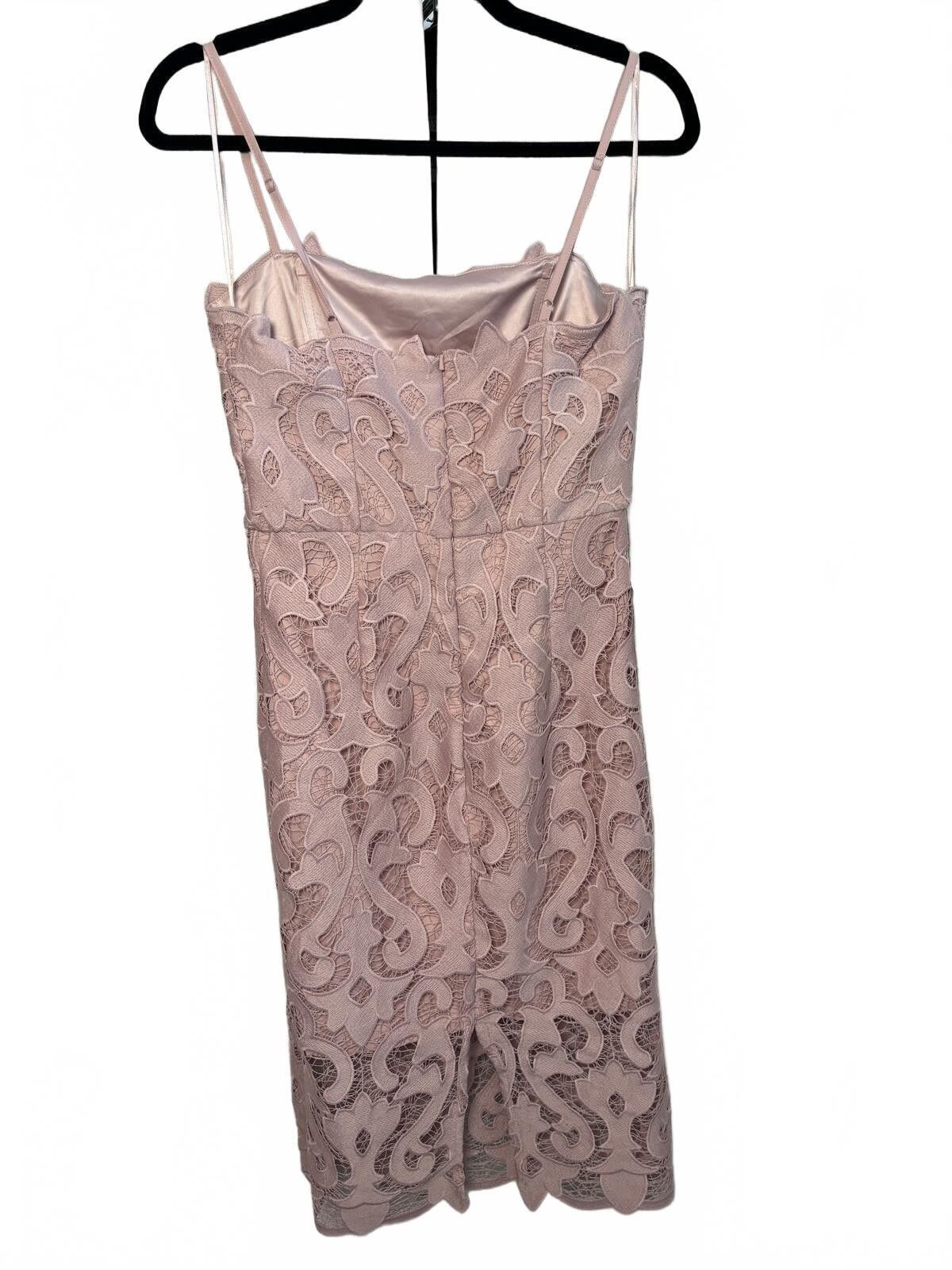 Bardo Bardot Pink Rose Lace Midi Dress Size XS Size XS / US 0-2 / IT 36-38 - 8 Thumbnail