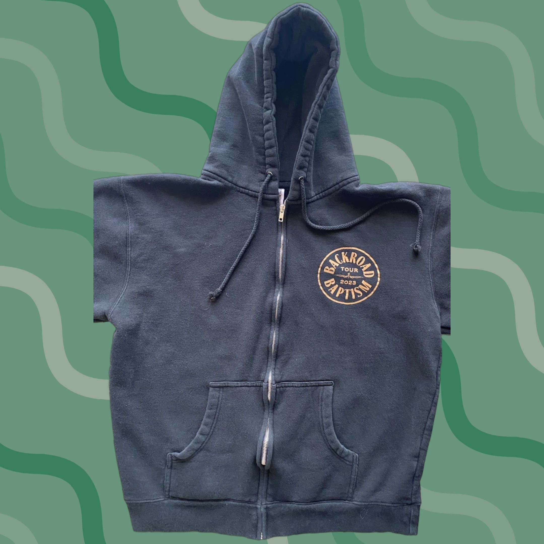 Vintage Jelly Roll MENS Large Backroad Baptism Tour 2023 Black/Gold Zip Hoodie Jacket Men's L Full Zip Zipper Graphic Print Size US L / EU 52-54 / 3 - 1 Thumbnail