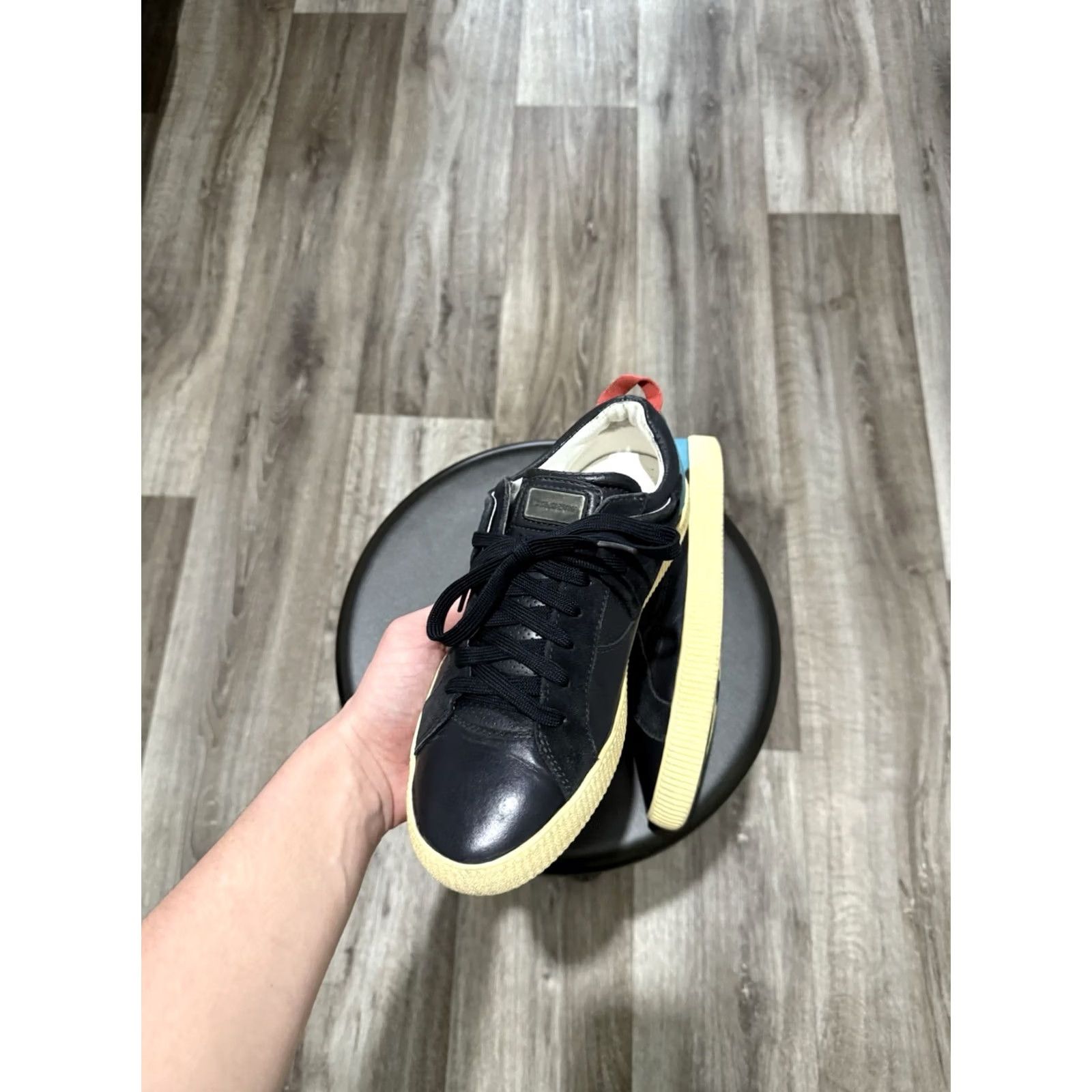 Dolce & Gabbana DOLCE&GABBANA LEATHER SNEAKERS Mens Lace Up Luxury Old Money Black 41 US 6 Portofino Sneaker Mens Size US 8 / EU 41 - 5 Thumbnail
