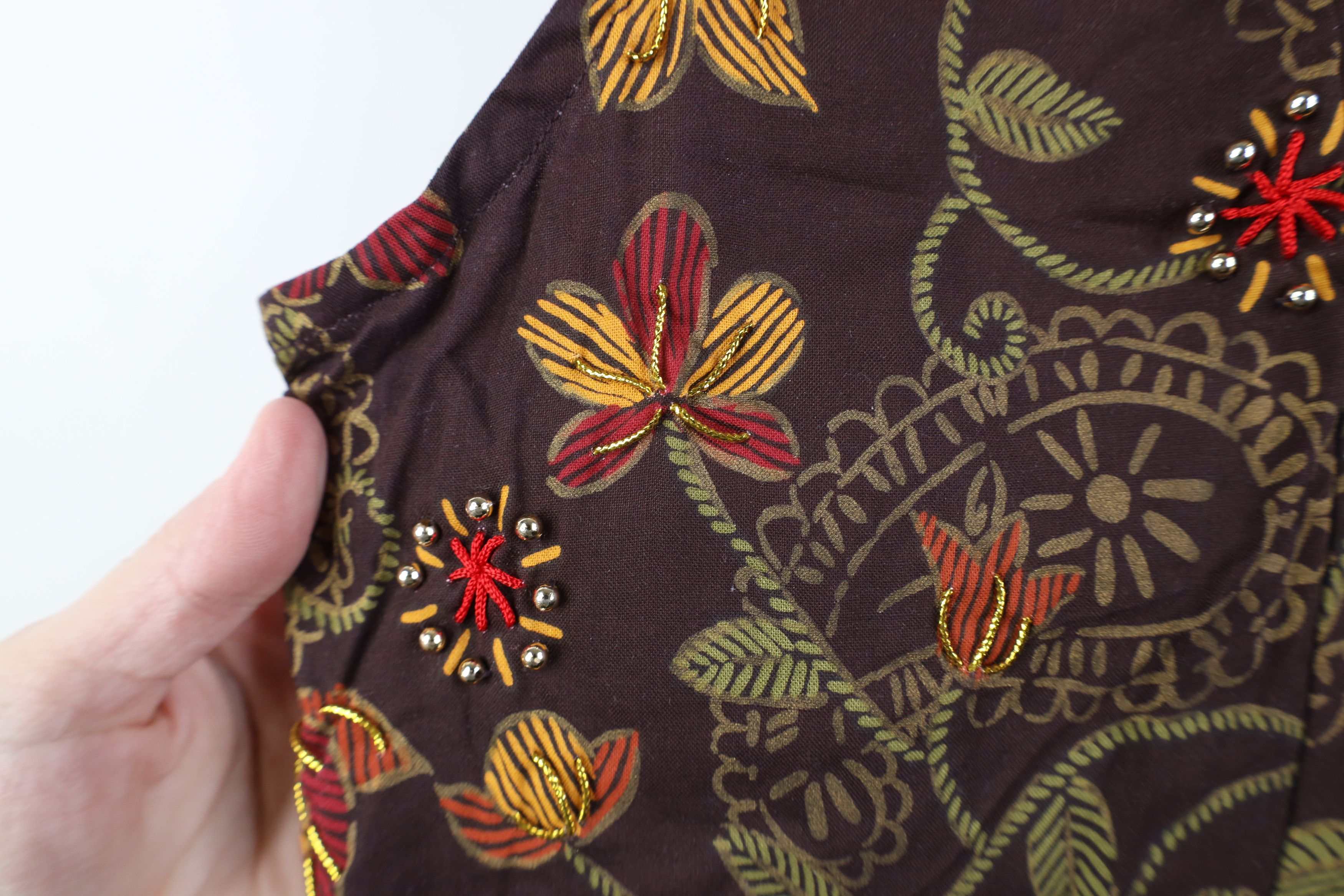 Vintage Deadstock Vintage 90s Streetwear Gabardine Beaded Vest Size 3XL / US 20-22 - 7 Thumbnail