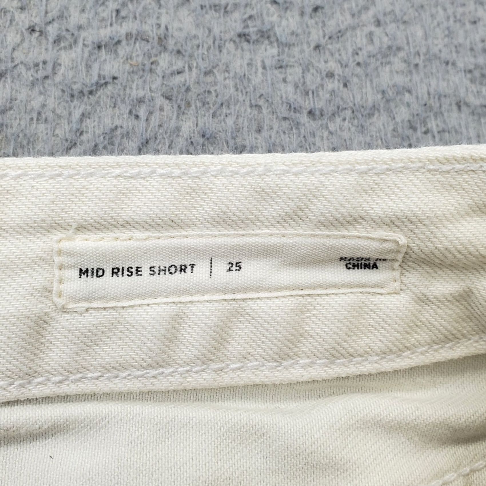 Pacsun PacSun Womens 25 White Denim Light Wash Distressed Mid-Rise Cut-Off Jean Shorts Size 42" / US 20 - 7 Thumbnail