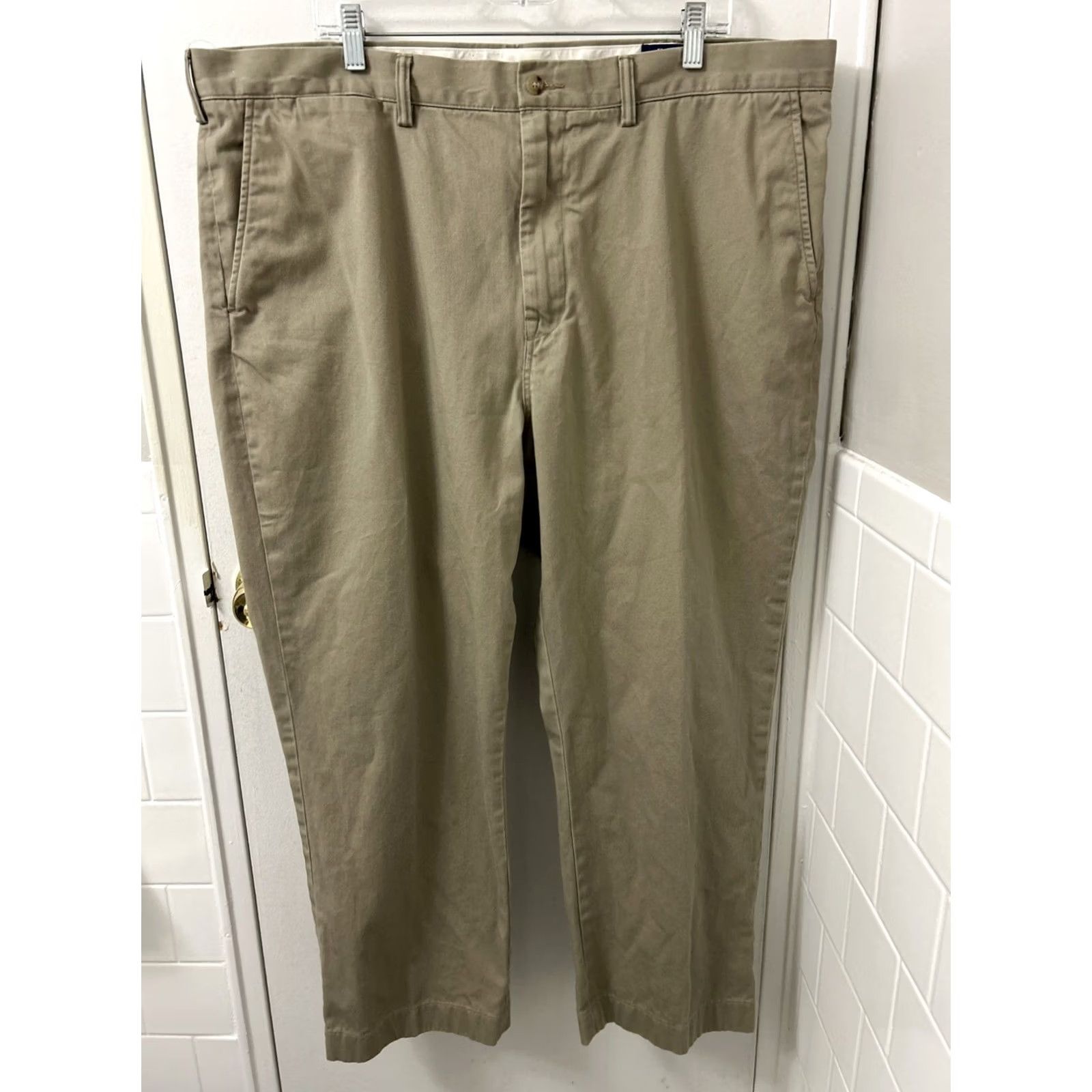 Polo Ralph Lauren Polo Ralph Lauren Chino Pants Mens 42x30 Brown Classic Fit Cotton Twill Chino Pants Stretch Flat Front Straight Leg Mens Long Regular Brown Size US XL / EU 56 / 4 - 2 Thumbnail