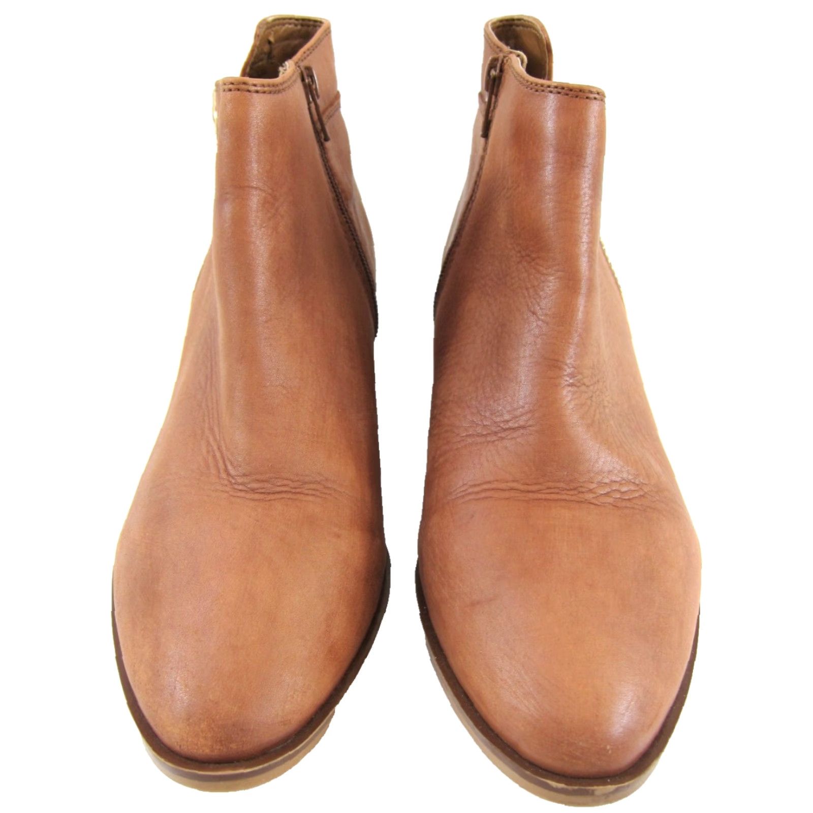 Aldo ALDO Tan Brown Distressed 100% Leather Zip Ankle Bootie Boot Women 9 Size US 9 / IT 39 - 2 Thumbnail