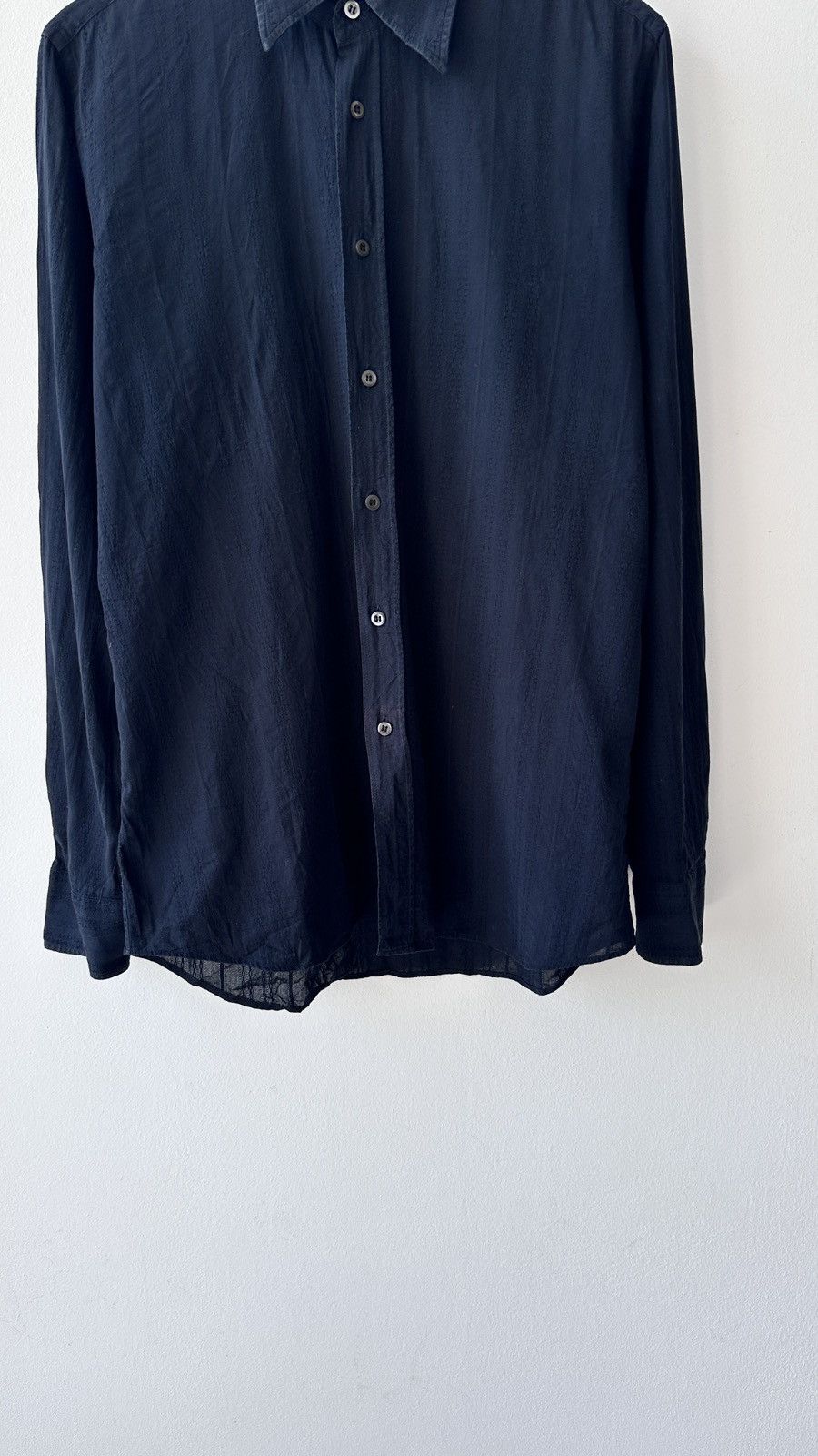Prada ⁠PRADA Textured Jacquard Cotton Long Sleeve Shirt Size M Size US M / EU 48-50 / 2 - 5 Thumbnail
