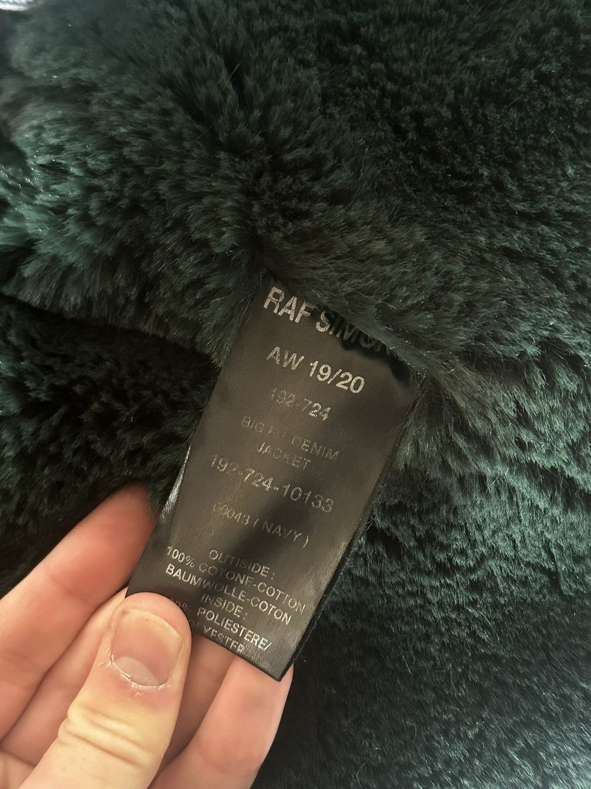 Raf Simons Raf Simons Big Fit Denim Green Faux Fur Lined Jacket Sunfade Size US S / EU 44-46 / 1 - 15 Thumbnail