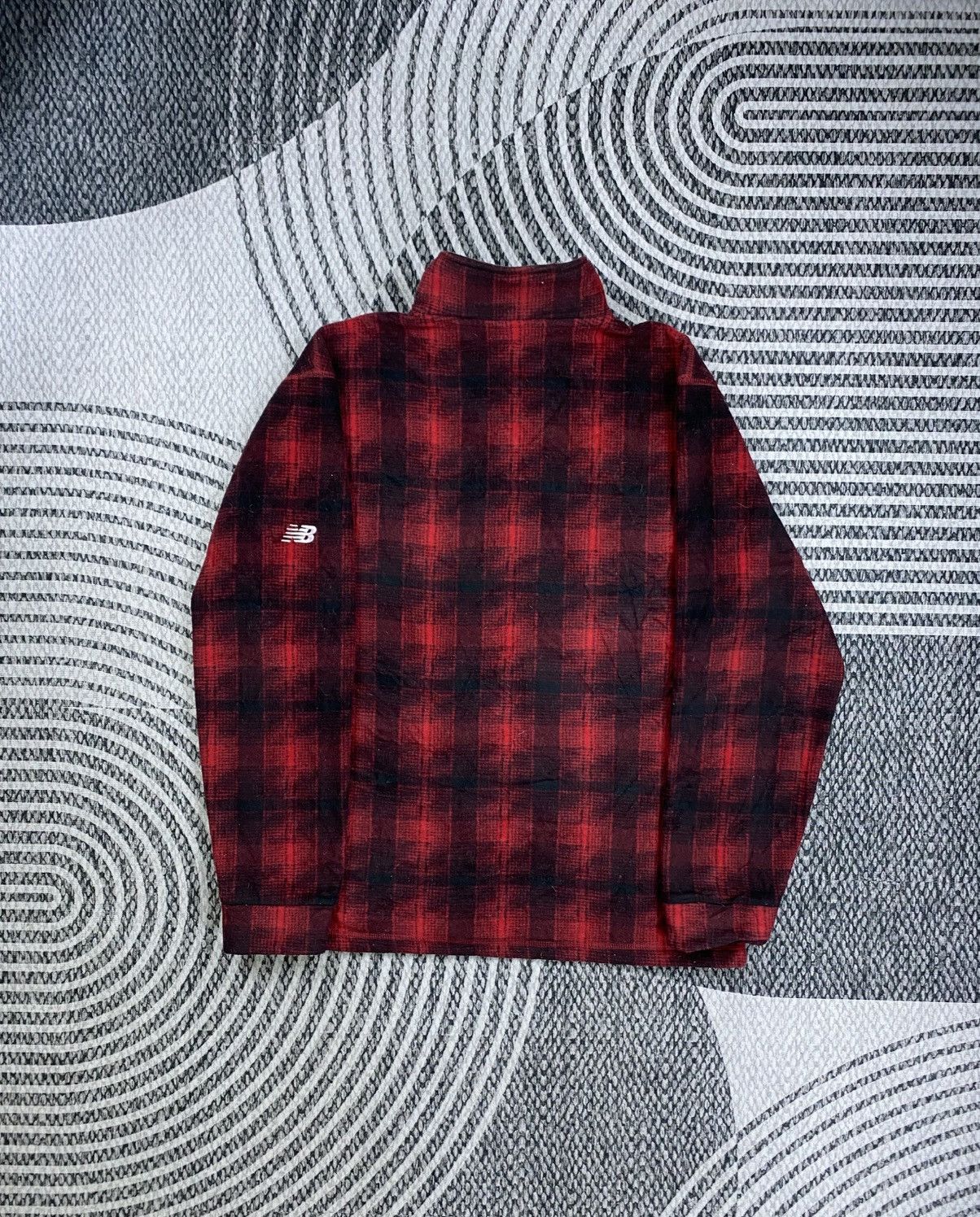 New Balance Vintage New Balance Red Checked Fleece Zipper Jacket Size US XL / EU 56 / 4 - 2 Thumbnail