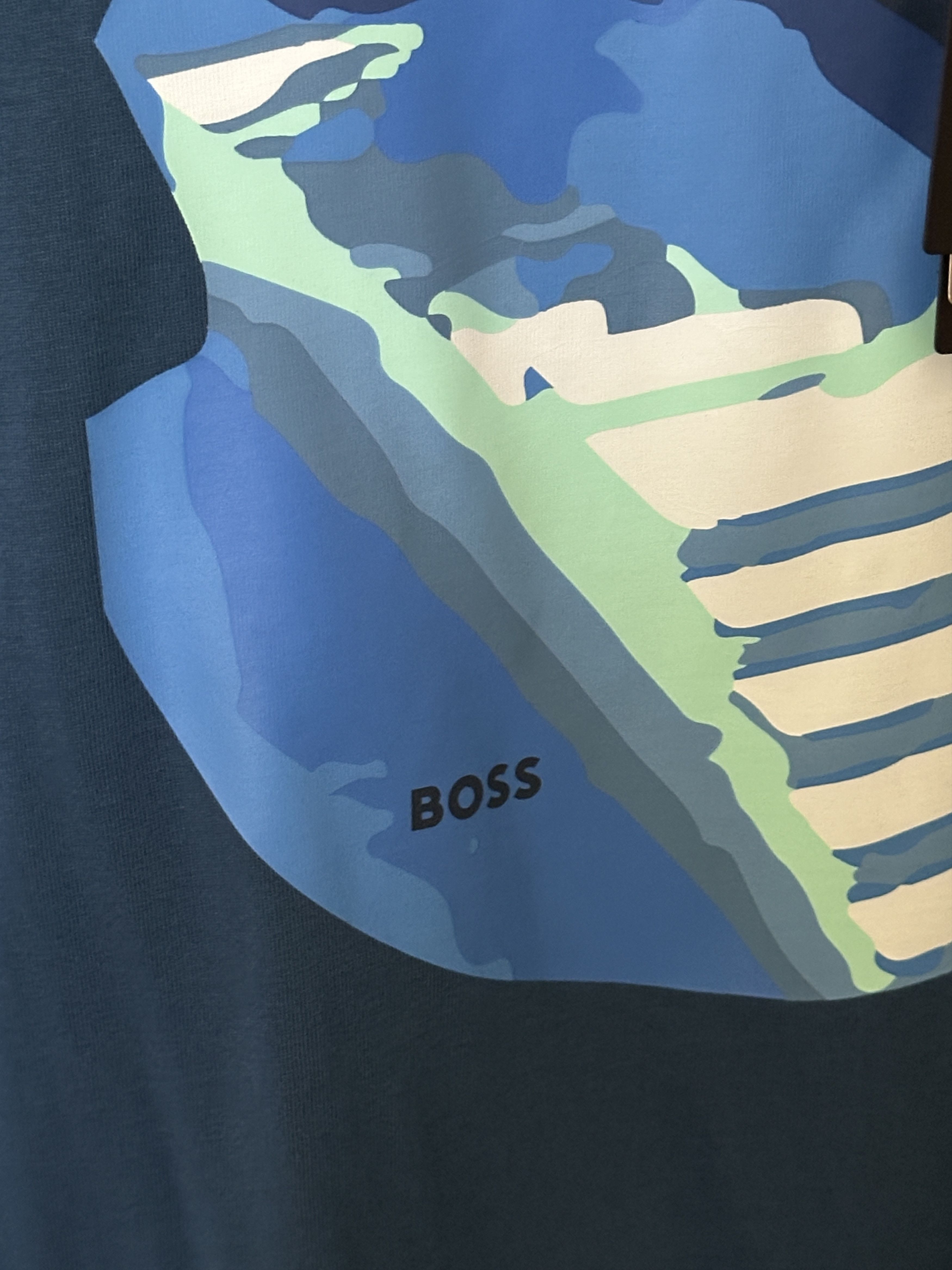 Hugo Boss Boss Men's Blue Graphical T-Shirt Size XL Size US XL / EU 56 / 4 - 2 Thumbnail