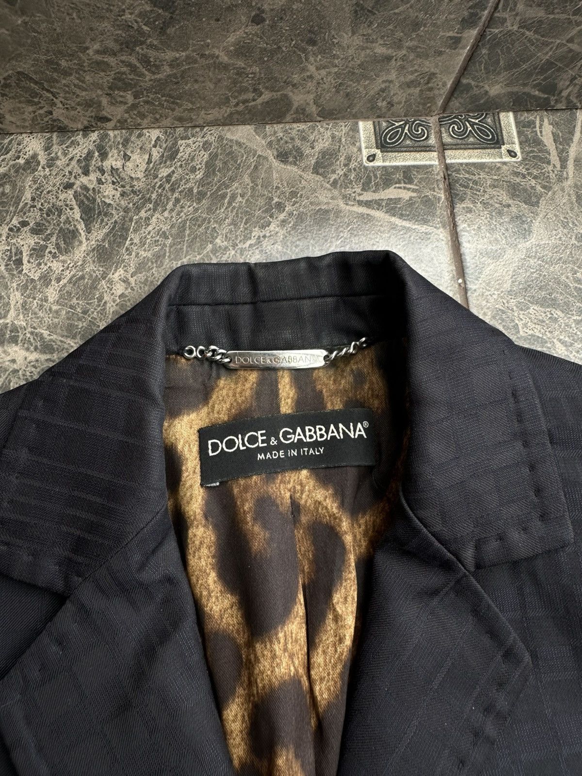 Dolce & Gabbana Dolce & Gabbana Blazer Leopard Lined Black VirginWool Jacket Size M / US 6-8 / IT 42-44 - 3 Thumbnail