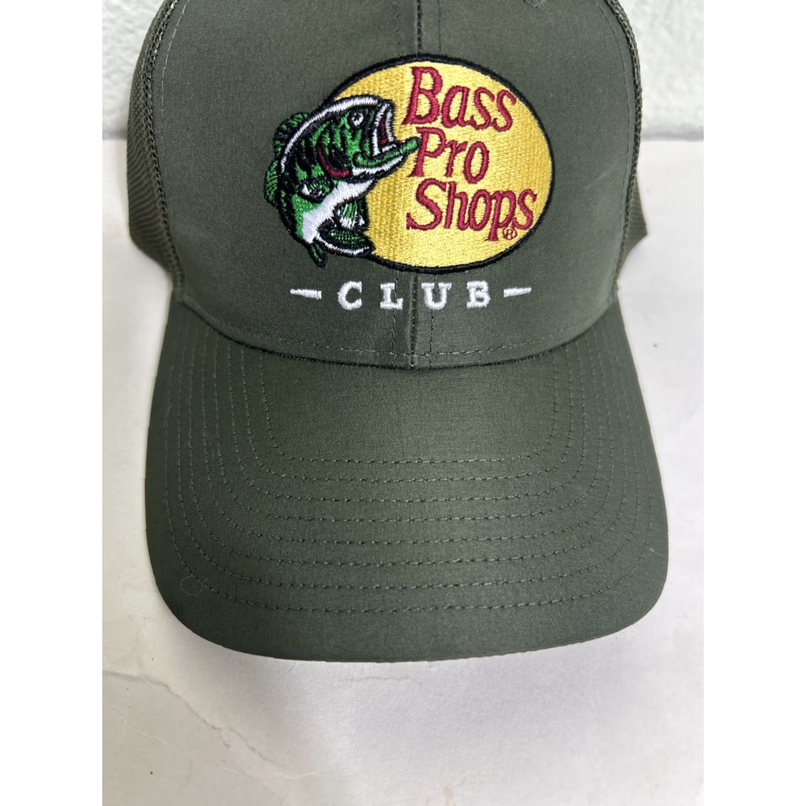 Bass Pro Shops Bass Pro Shops Club Snapback Outdoor Fishing Hat Cap Olive Size ONE SIZE - 4 Thumbnail