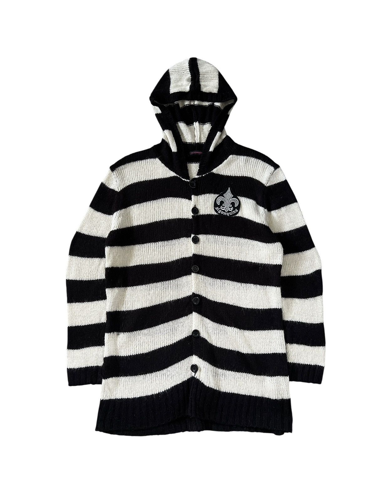 Algonquins Algonquins 🇯🇵 Border Stripes Button Knit Sweater Size L / US 10 / IT 46 - 1 Thumbnail