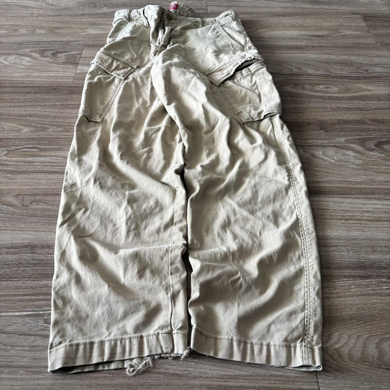 Levi's Crazy Vintage Y2K/2000s Khaki Cream Levis Skater Cargo Pants! 34x30 Size US 34 / EU 50 - 3 Thumbnail