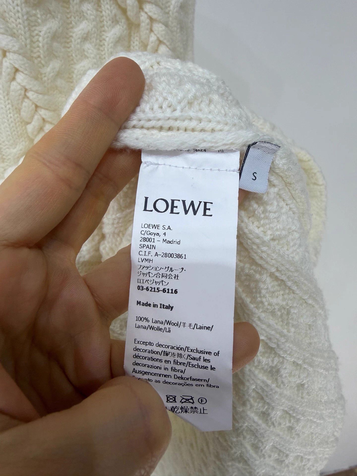 Loewe Loewe 25 knit logo oversized cream wool top S Size S / US 4 / IT 40 - 3 Thumbnail