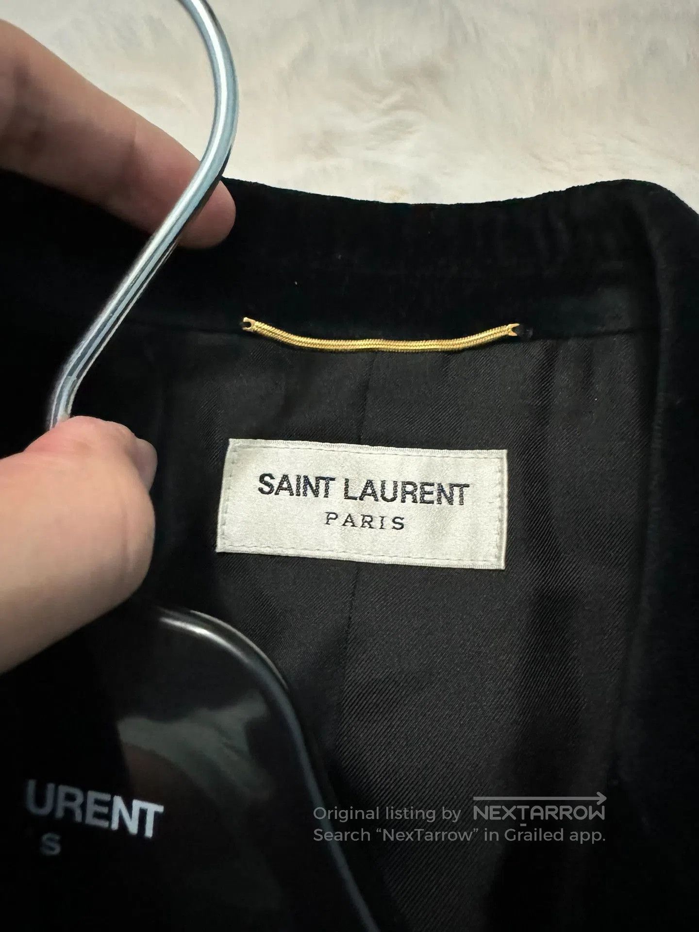 Saint Laurent Paris Saint Laurent Black Velvet Gold Trim Blazer. Size US XS / EU 42 / 0 - 2 Thumbnail
