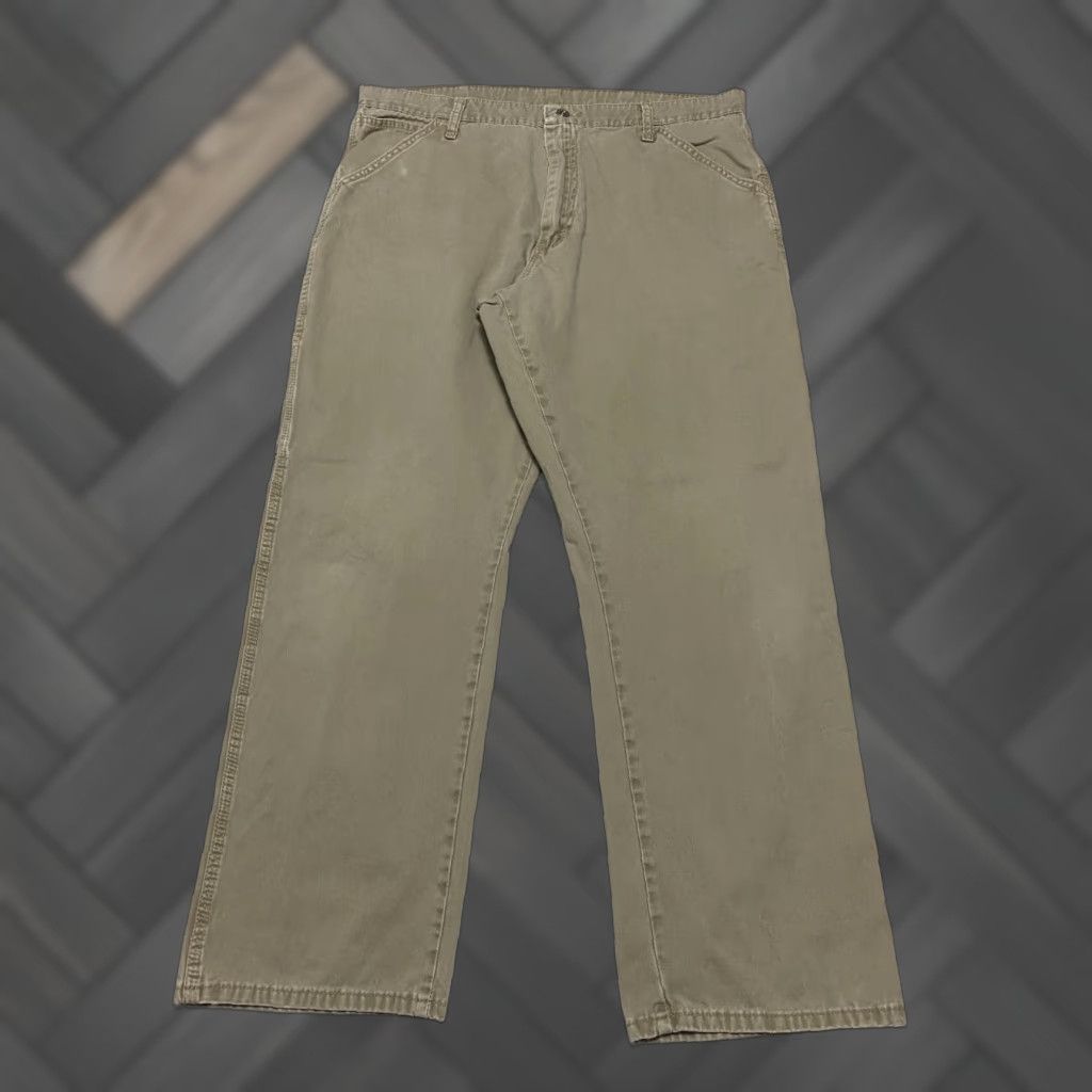 Wrangler VINTAGE Wrangler Carpenter Pants Mens 36x30 Beige Slim Relaxed Regular Straight Cotton Knit Logo Pockets Workwear Casual Travel 94OR0BH Size US 36 / EU 52 - 1 Thumbnail