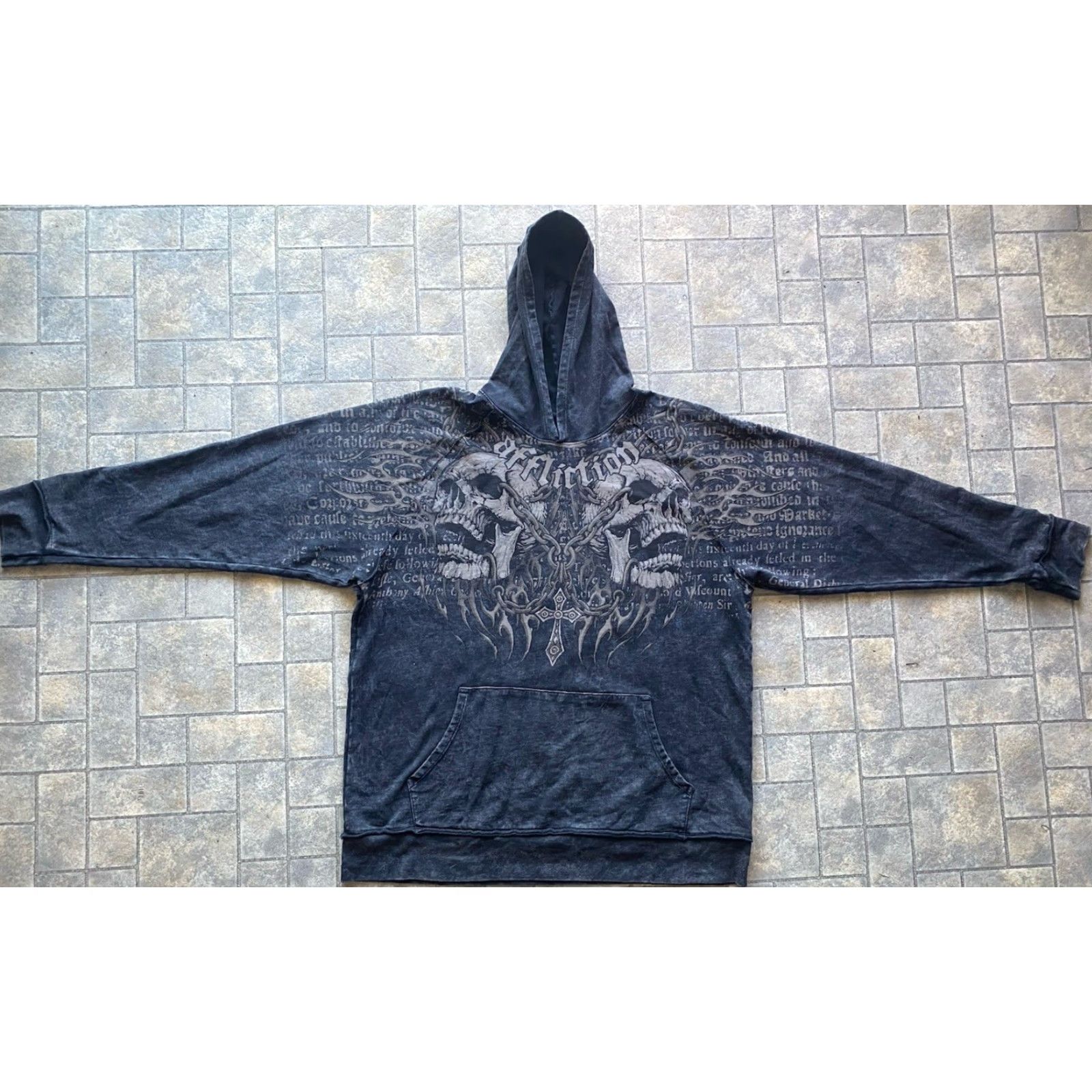 Affliction Affliction Hoodie 2XL Pullover Men Multicolor Skulls Chains Cross Y2K Live Fast Size US XXL / EU 58 / 5 - 2 Thumbnail