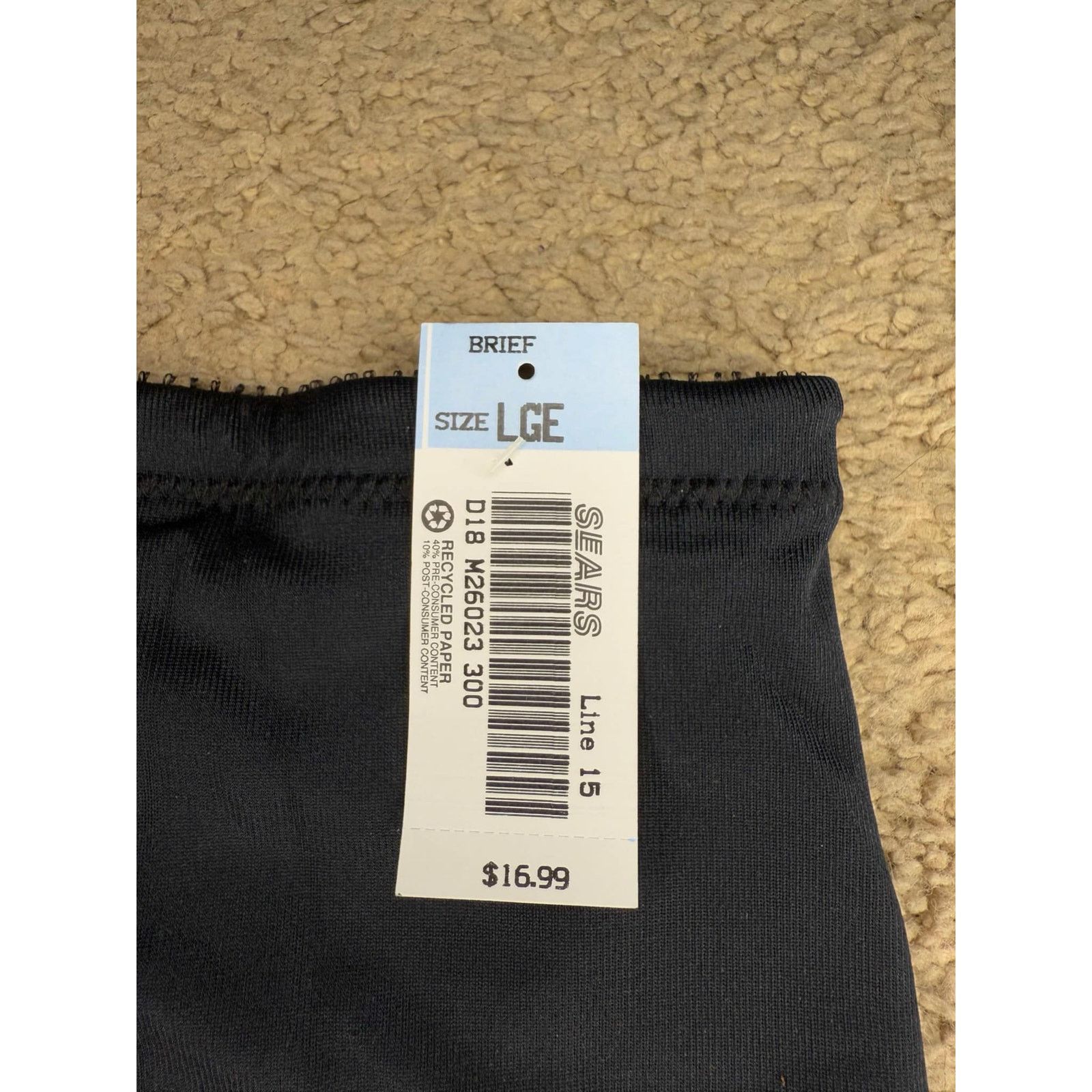 Sears NWT Sears High Waisted Tummy Control Brief Underwear Black L Size ONE SIZE - 2 Thumbnail