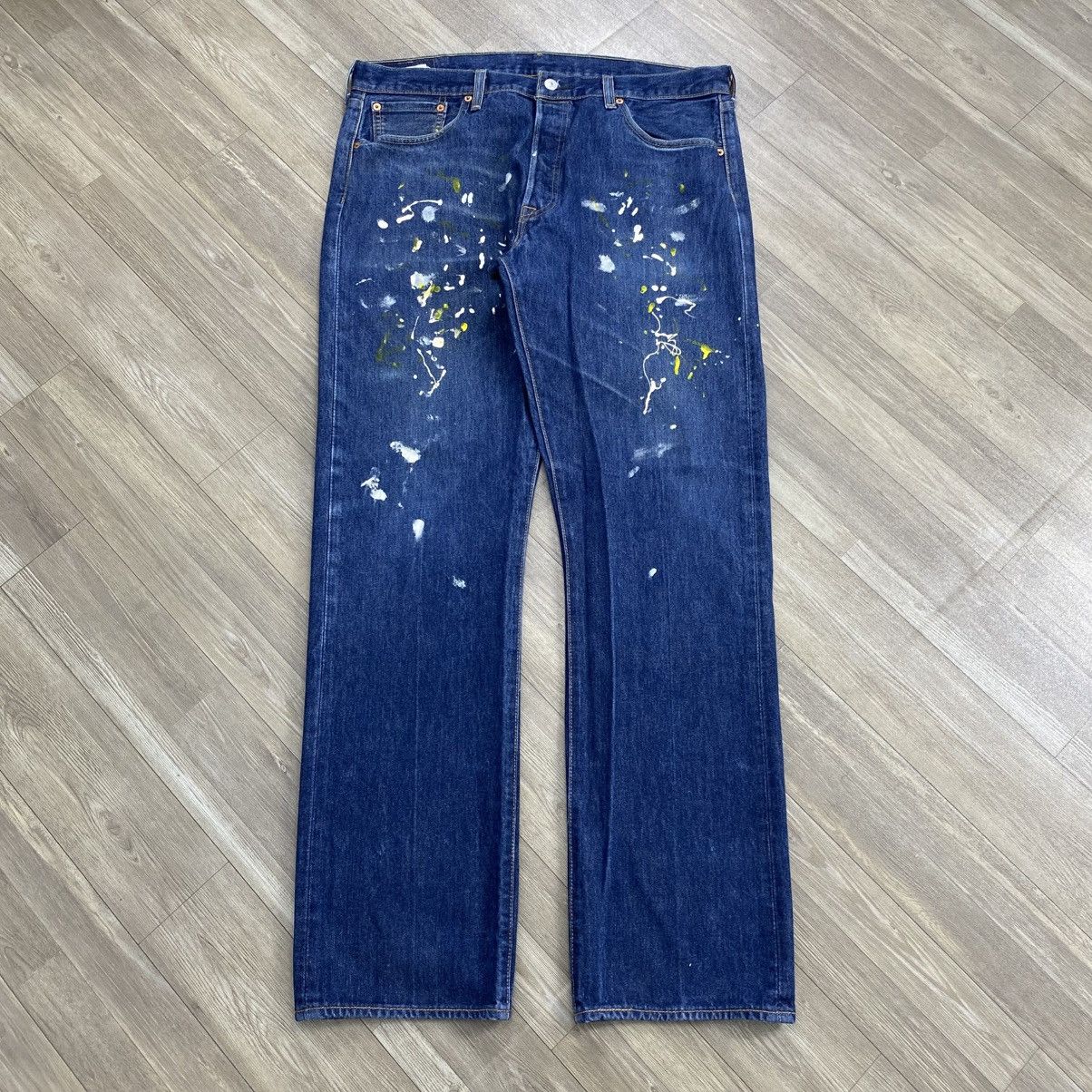 Levi's Vintage Clothing 2000s Vintage Levis 501 Painted 38x34 Blue Jeans Size US 38 / EU 54 - 1 Thumbnail