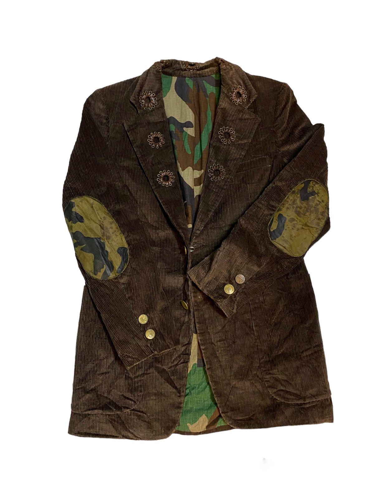 Hollywood Trading Company × Leather Vintage HTC Coudroy x Leather Camo Coat Jacket Size US M / EU 48-50 / 2 - 1 Thumbnail