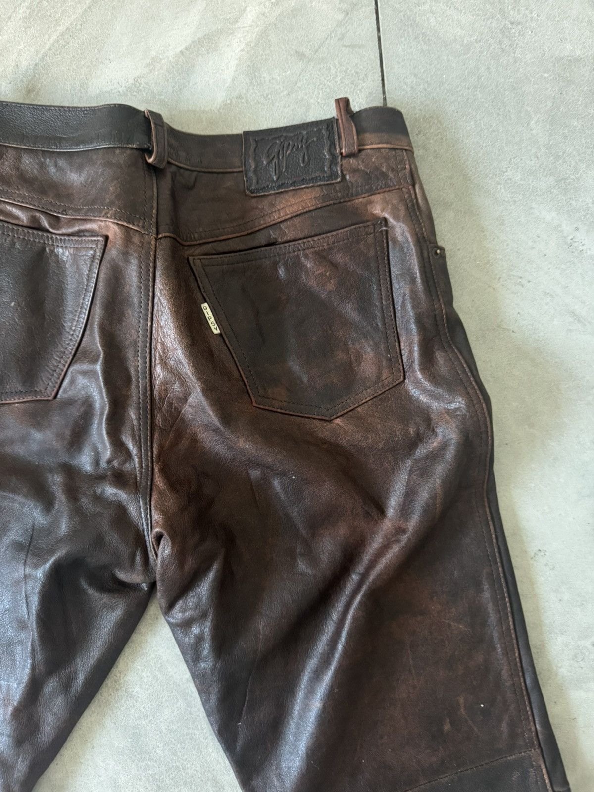 Gypsy Vintage 00s Y2K Leather Baggy Pants Size US 33 - 2 Thumbnail