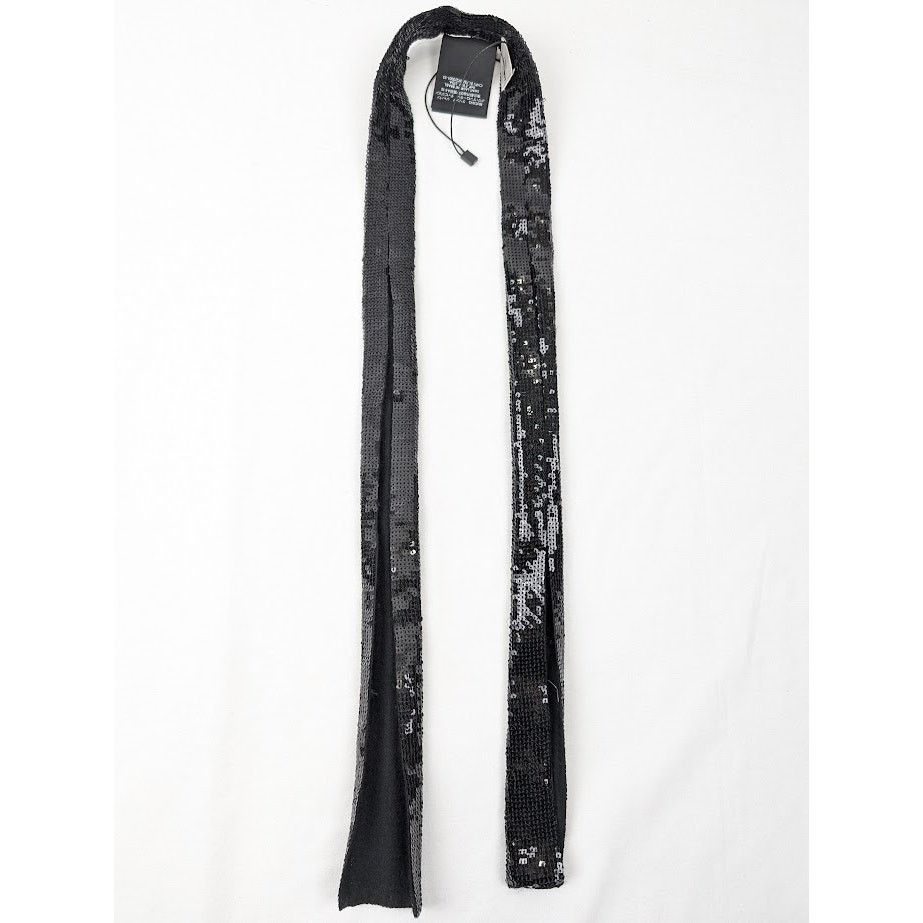 Saint Laurent Paris o1rshd1 Size: OS / Square Sequence Lavalliere Scarf in Black Size ONE SIZE - 12 Thumbnail