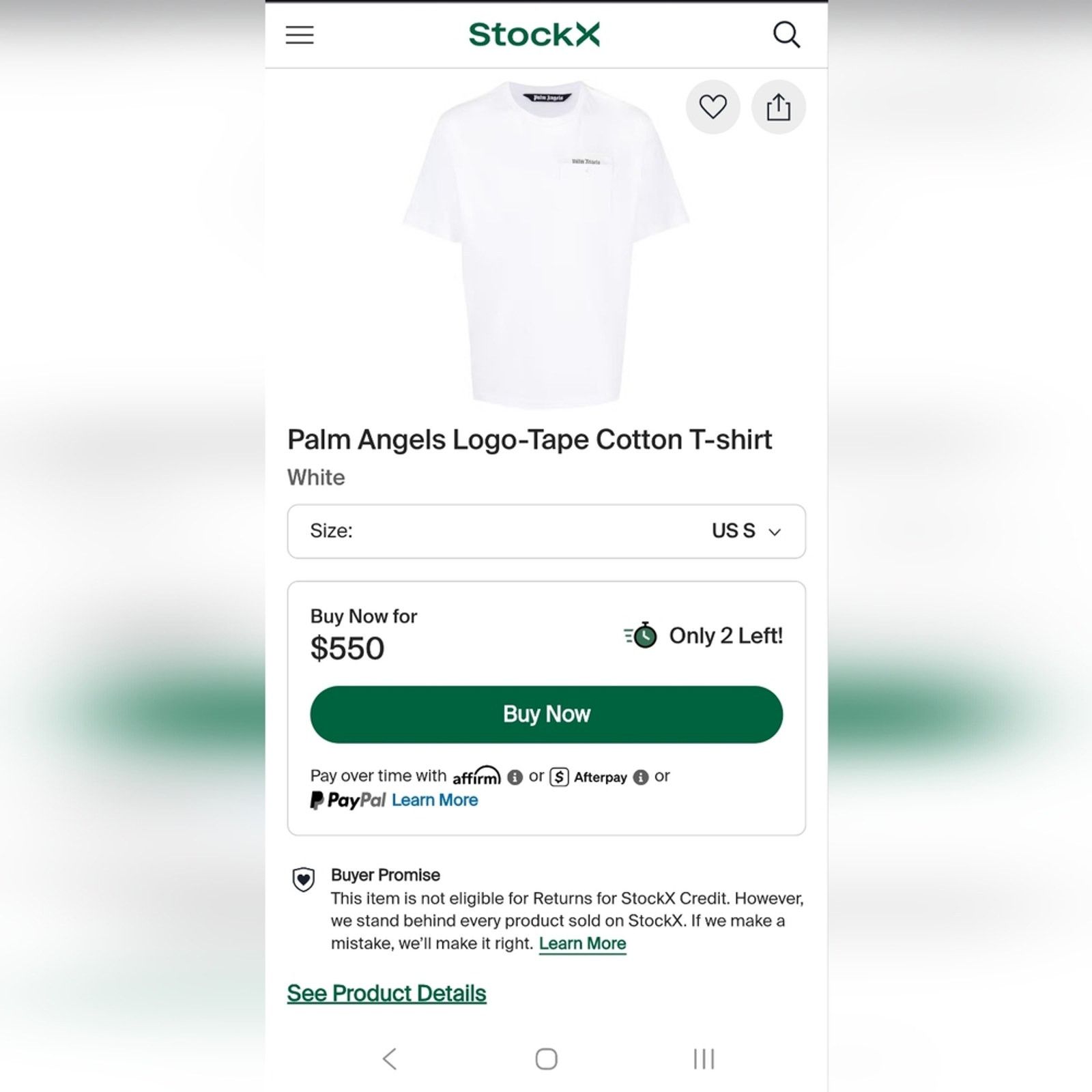 Palm Angels Palm Angels White Sartorial Tape T Shirt Tee Med New Size US M / EU 48-50 / 2 - 10 Thumbnail