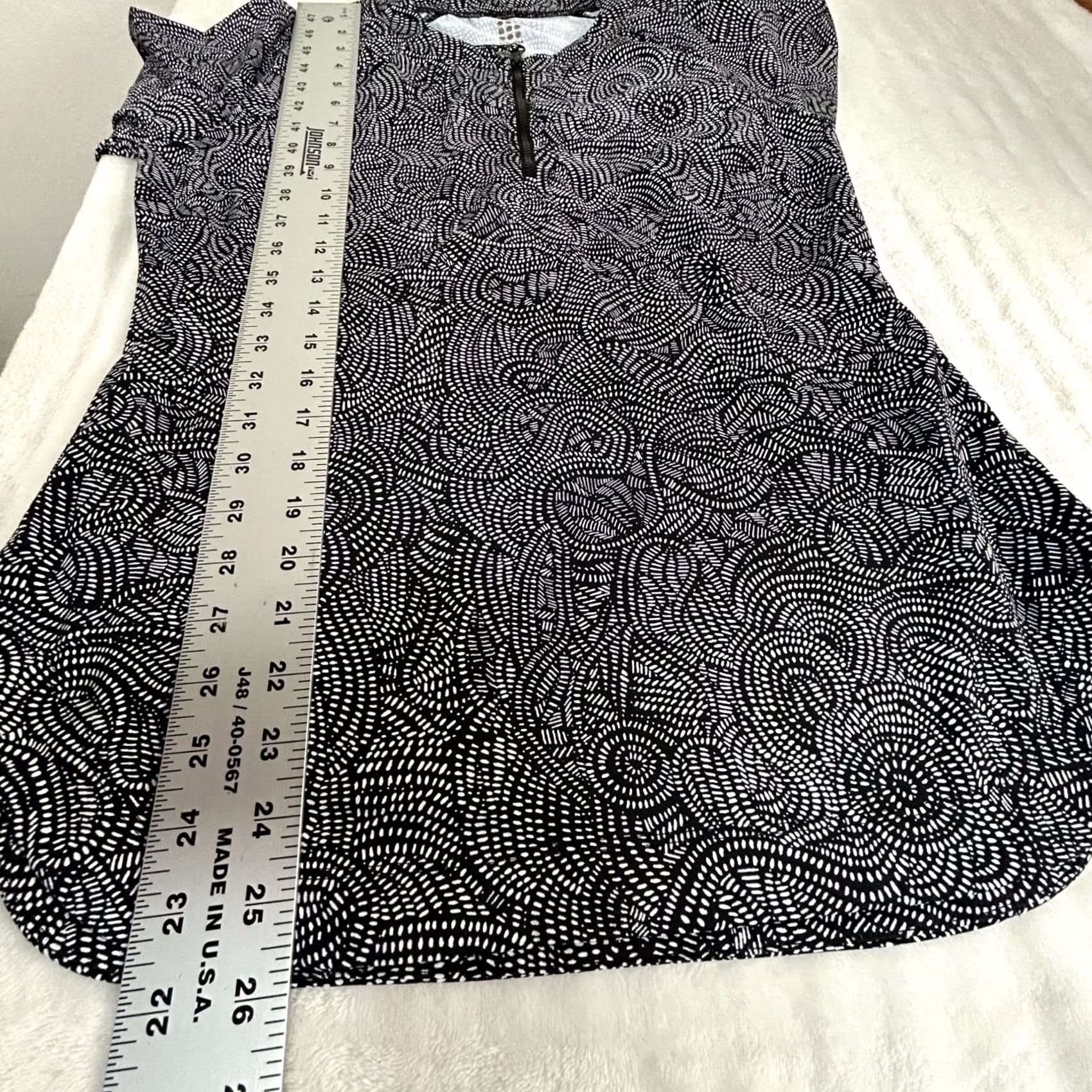 Vintage Title Nine Womens Black & White Abstract Long Sleeve Top Medium 1/4 Zip Pullover Size M / US 6-8 / IT 42-44 - 8 Thumbnail