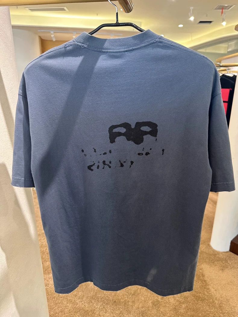Balenciaga Balenciaga Washed blue and black printed short sleeve T-sh Size US XXS / EU 40 - 2 Thumbnail