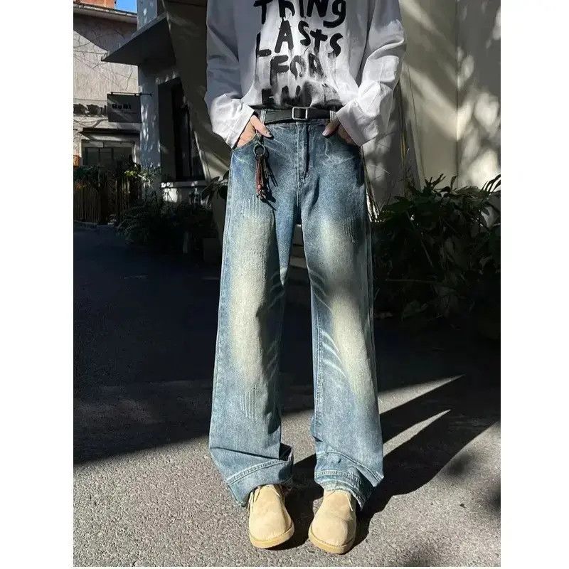Japanese Brand Retro loose washed gradient wide leg jeans Size US 32 / EU 48 - 1 Thumbnail