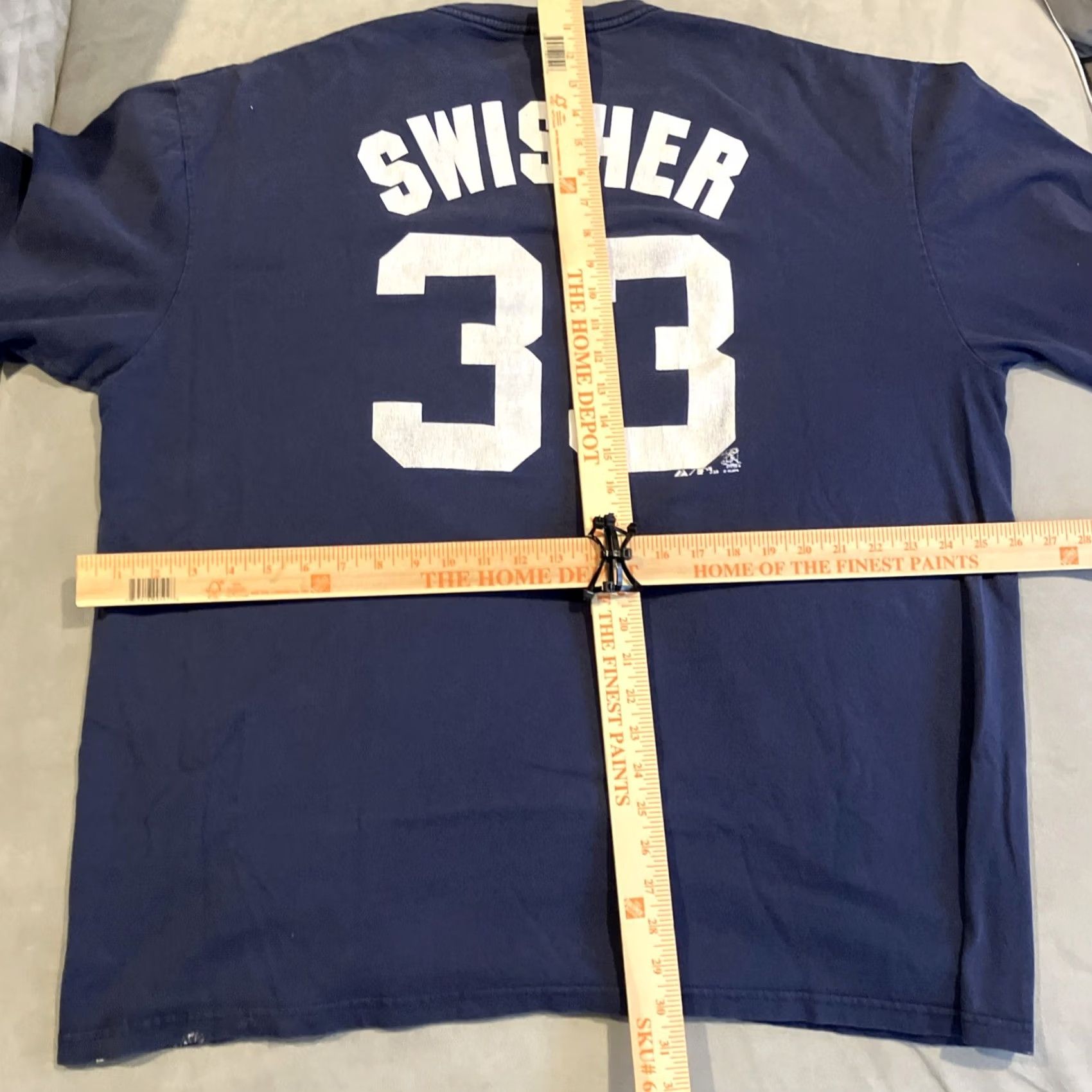 Vintage Majestic New York Yankees Nick Swisher #33 Player T Shirt Men's 2XL Short Sleeve Blue Size US XXL / EU 58 / 5 - 5 Thumbnail