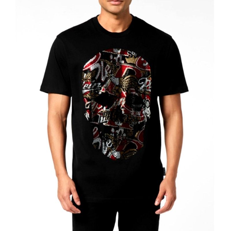 Philipp Plein Philipp Plein Black Skull Stones Round Neck T-Shirt Size 3XL Size US XXL / EU 58 / 5 - 1 Thumbnail