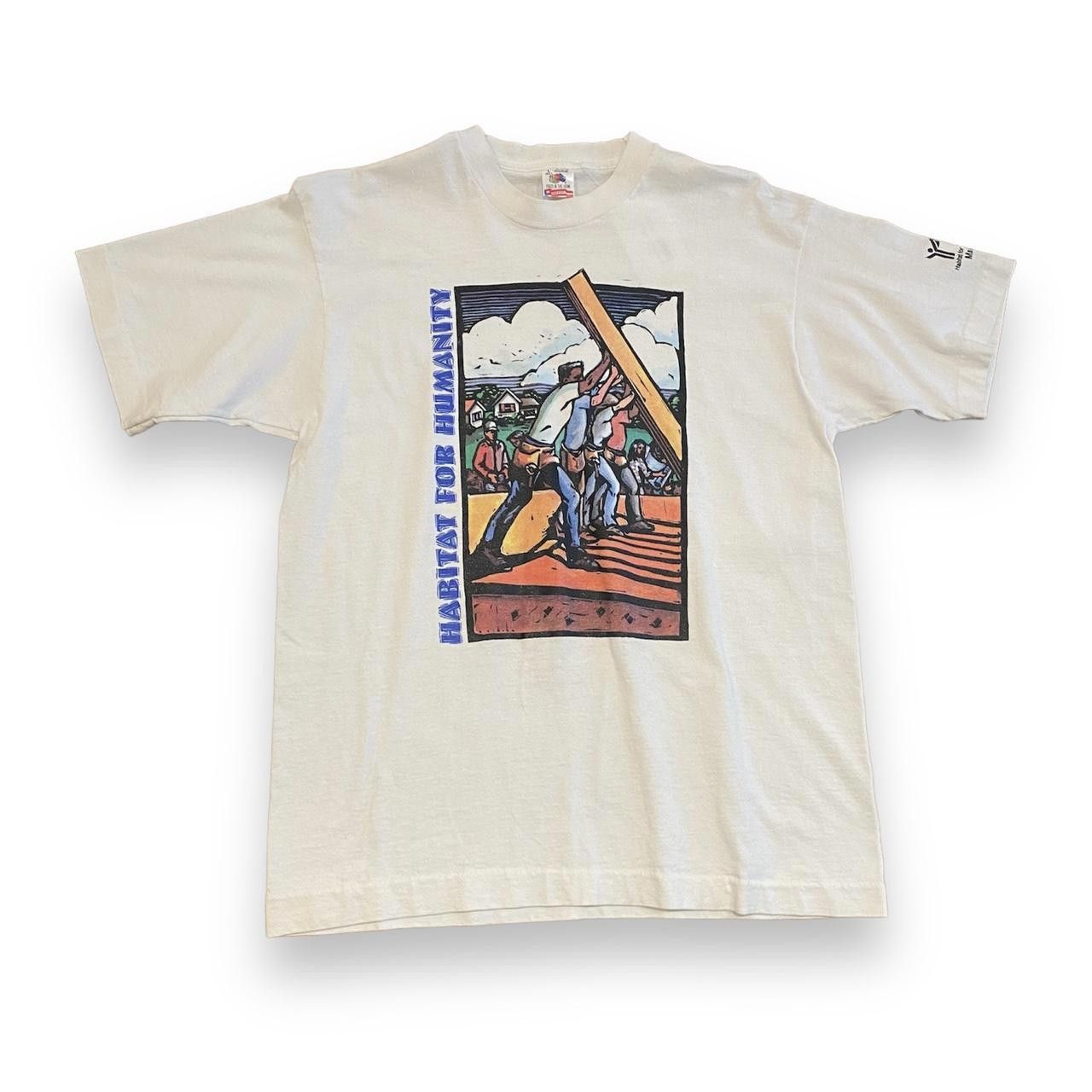 Fruit Of The Loom Fruit of the Loom Men's White and Blue Tshirt Size US L / EU 52-54 / 3 - 1 Thumbnail